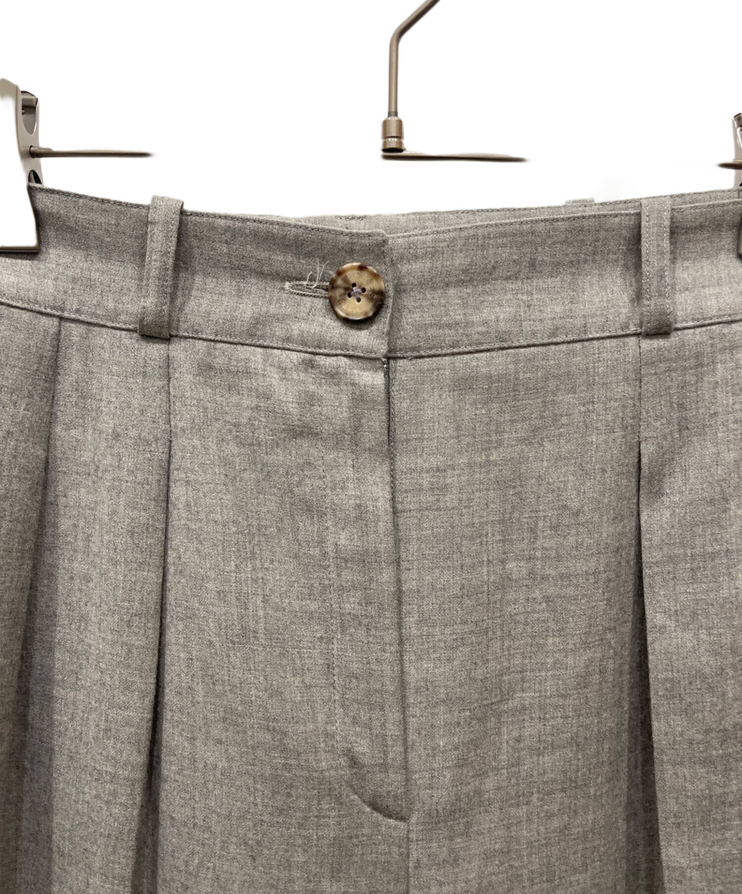 HERMES ウールグレー スラックス 中古・古着通販】HERMES (エルメス) スラックス グレー サイズ:SIZE 38