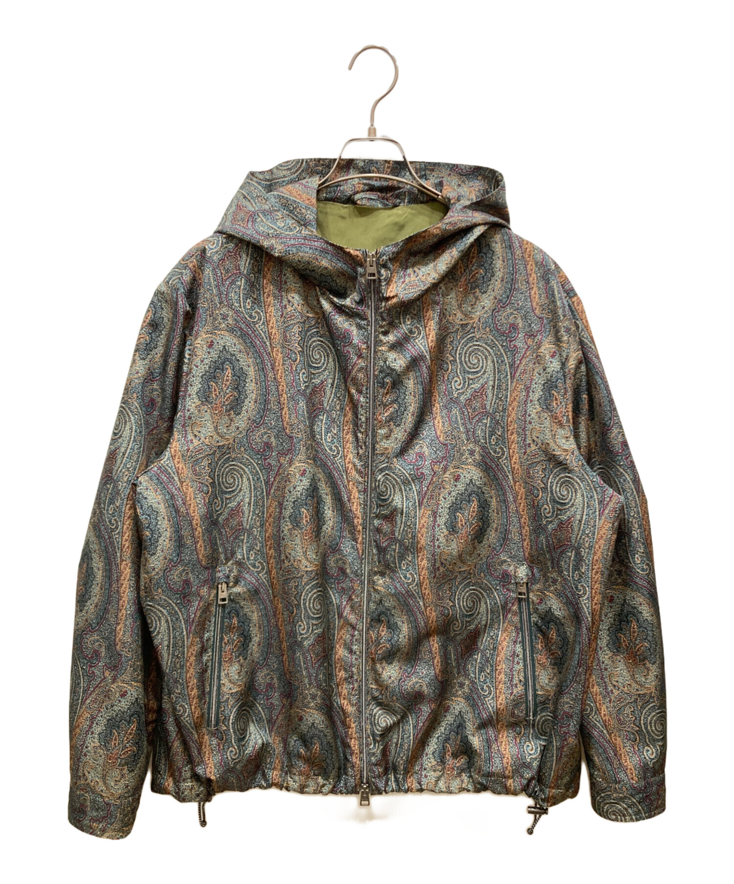 ETRO エトロ ブルゾン（その他） メンズ 【古着】【中古】 中古・古着通販】ETRO (エトロ) フーデッドジャケット グリーン サイズ