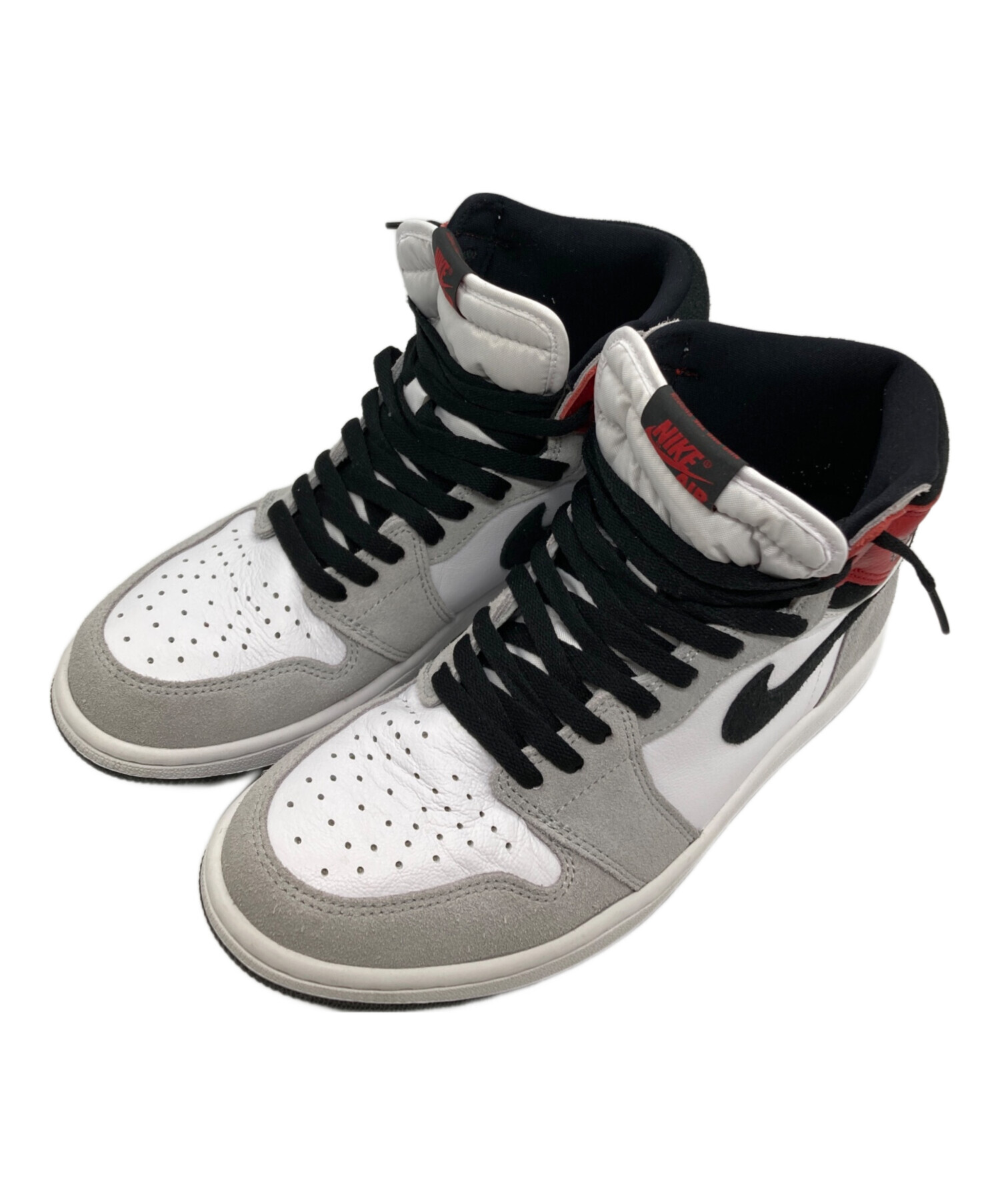 中古・古着通販】NIKE (ナイキ) ハイカットスニーカー グレー×レッド 