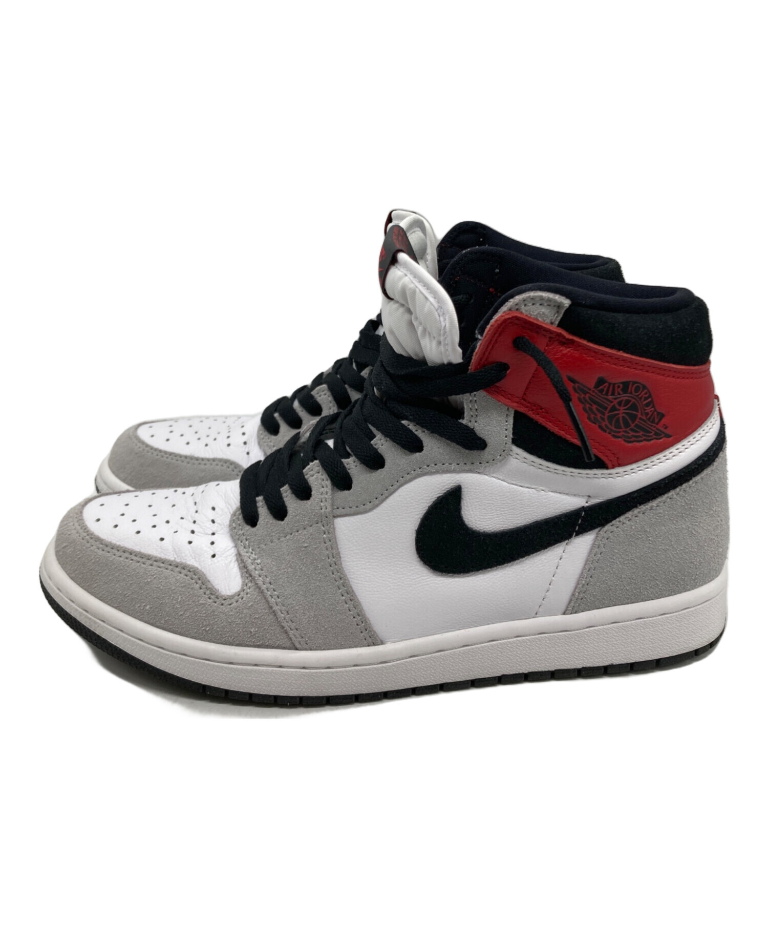 中古・古着通販】NIKE (ナイキ) ハイカットスニーカー グレー×レッド