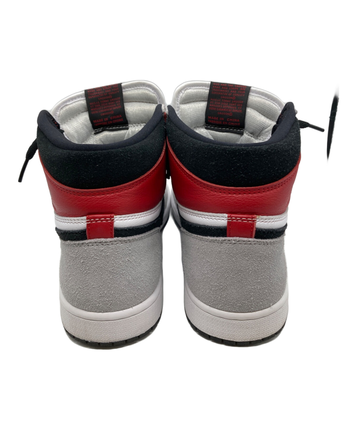 中古・古着通販】NIKE (ナイキ) ハイカットスニーカー グレー×レッド