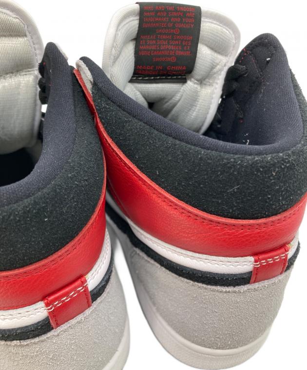 中古・古着通販】NIKE (ナイキ) ハイカットスニーカー グレー×レッド