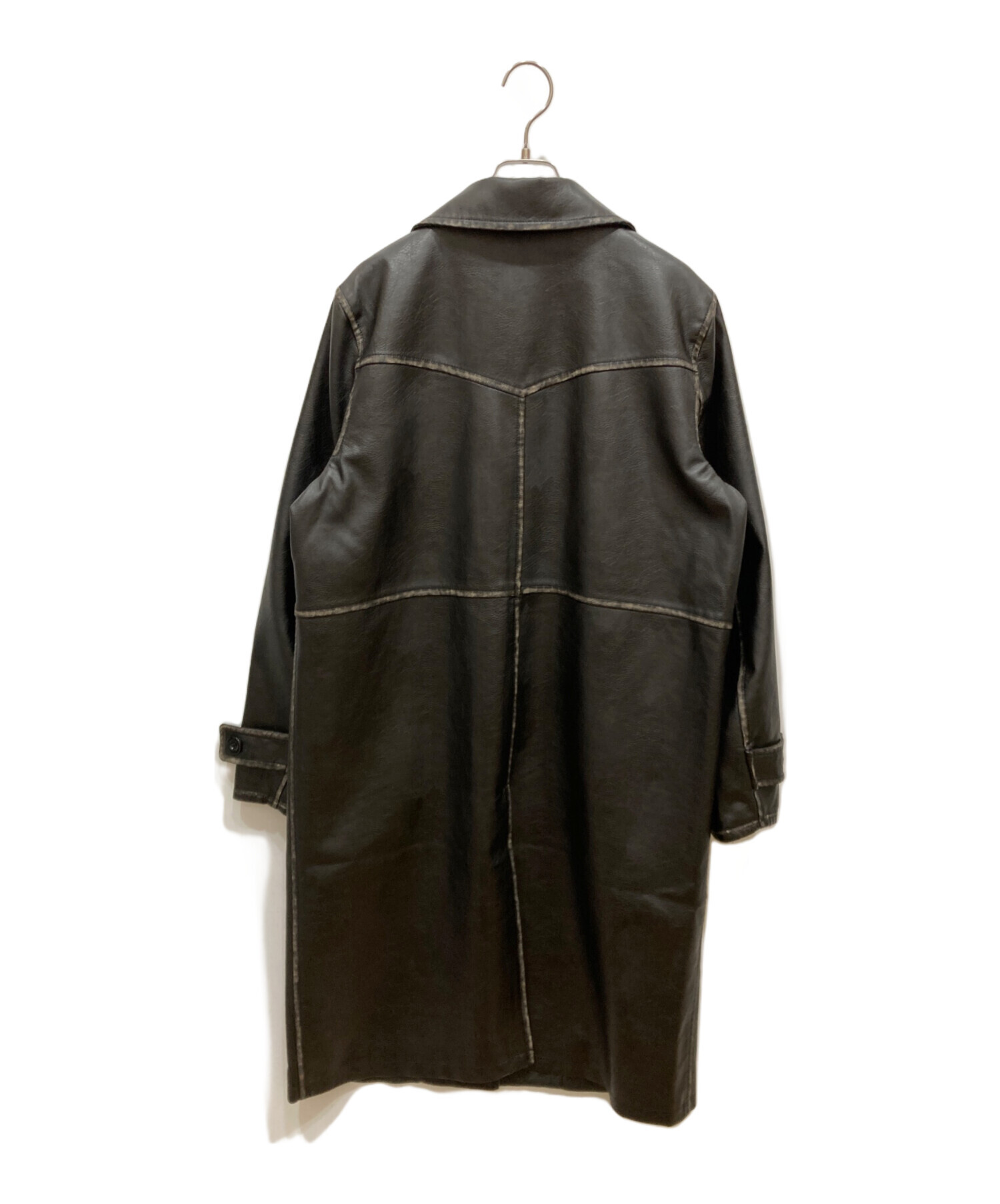 中古・古着通販】SLY (スライ) LONG F／LEATHER ジャケット ブラック 