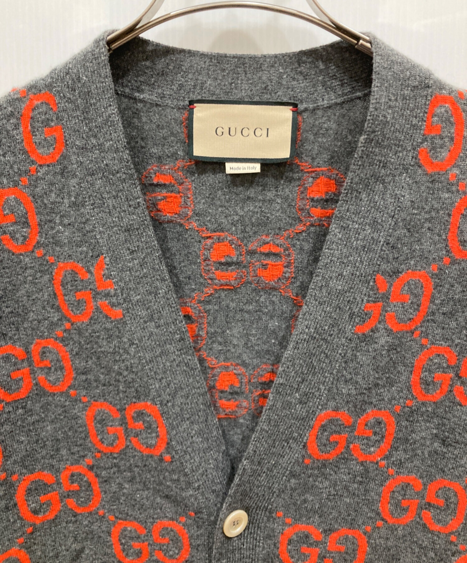 中古・古着通販】GUCCI (グッチ) GGウールジャカード カーディガン