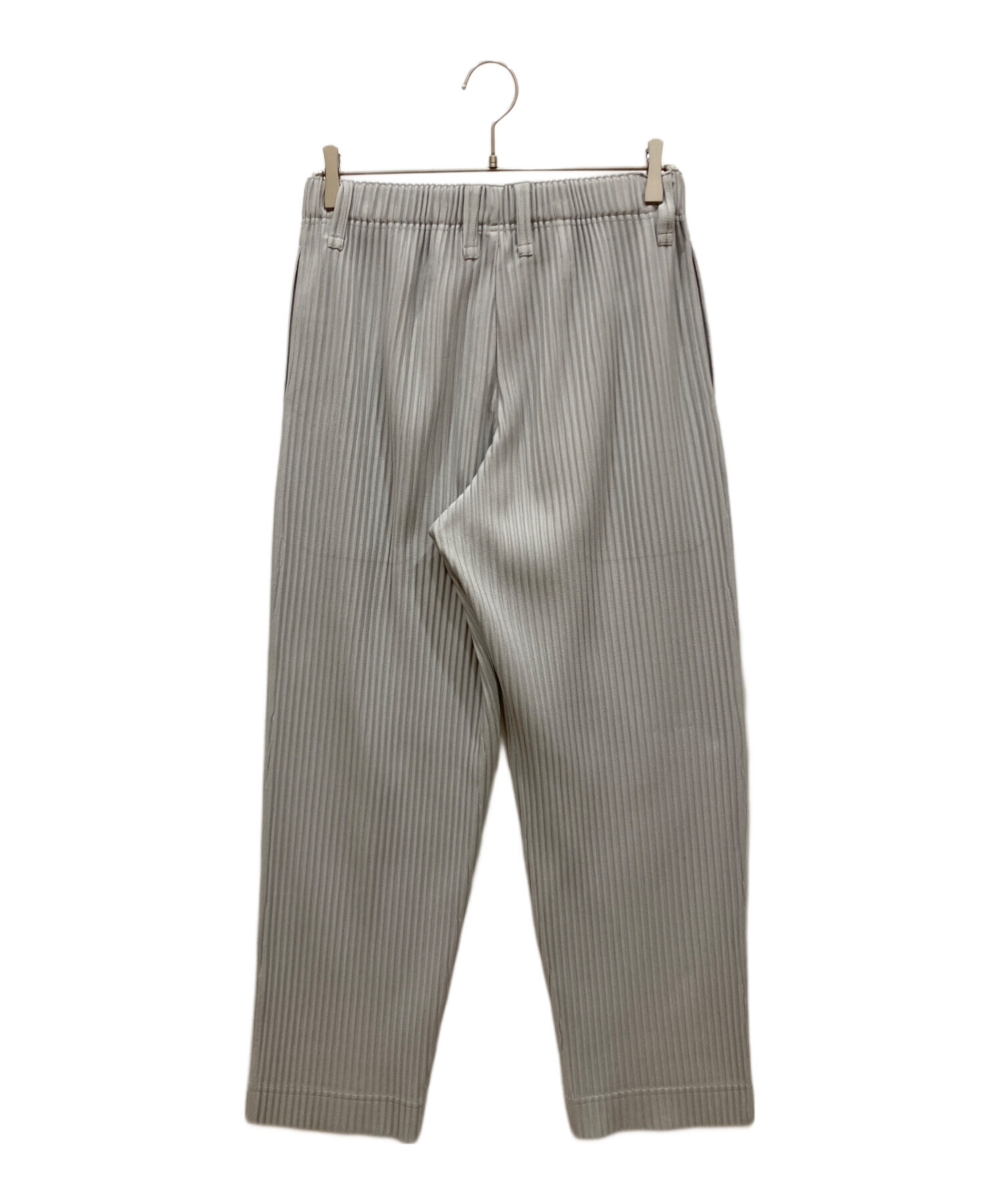 プリーツパンツ　ライトグレー　ベルトループ　サイズ3 オムプリッセイッセイミヤケ 中古・古着通販】HOMME PLISSE ISSEY MIYAKE (オムプリッセ イッセイ