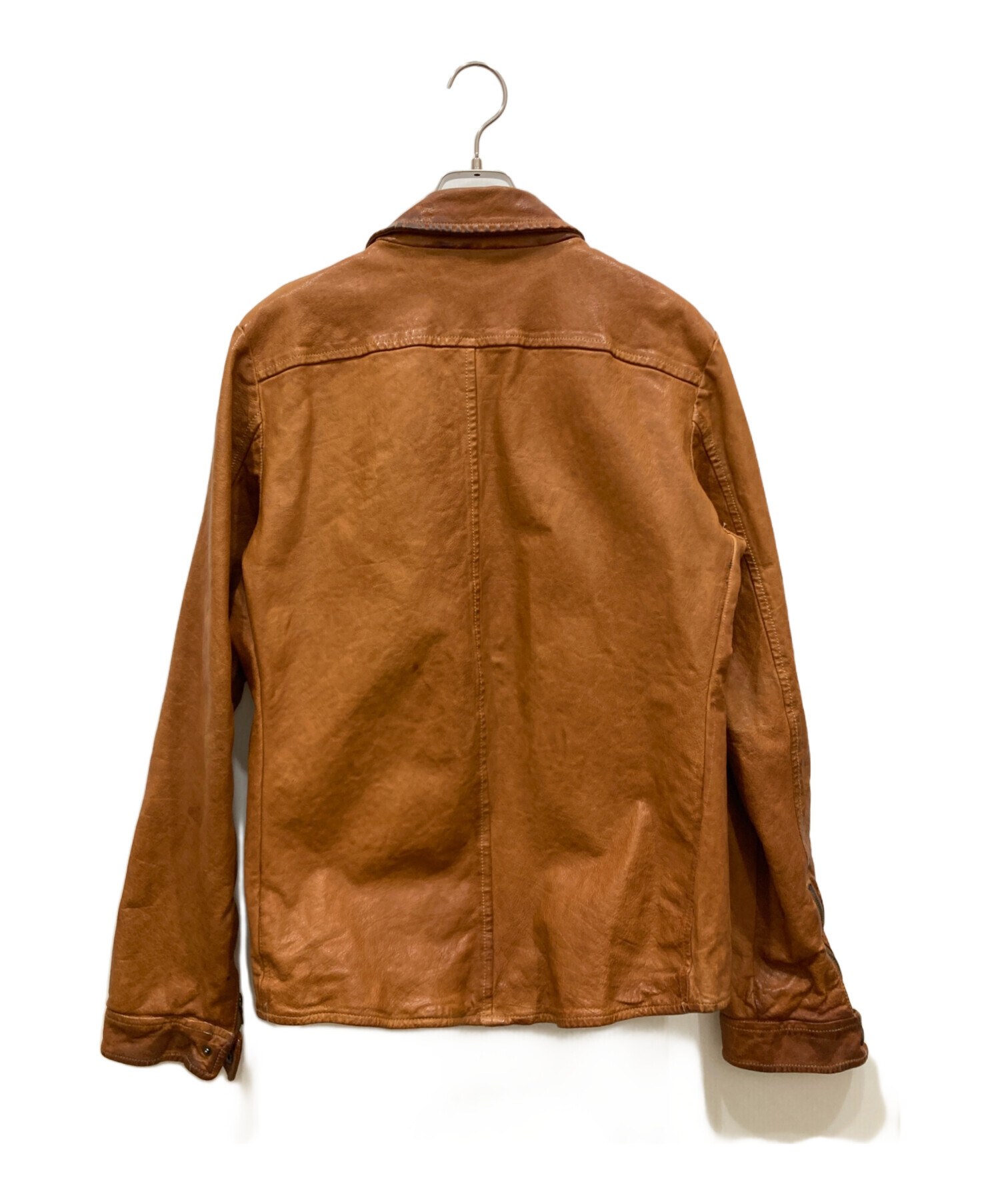 中古・古着通販】FAKTOR (ファクター) レザージャケット ブラウン