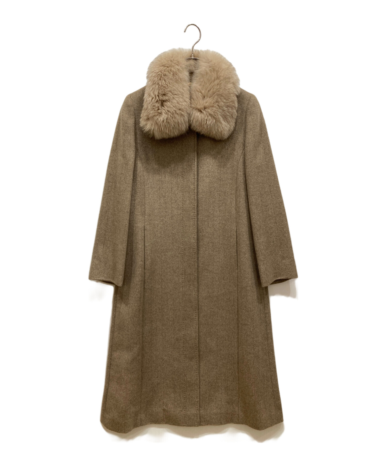 25万　新品　BALMAINバルマン　カシミヤ100％ フォックスファー　コート 中古・古着通販】BALMAIN (バルマン) フォックスファー比翼カシミヤ