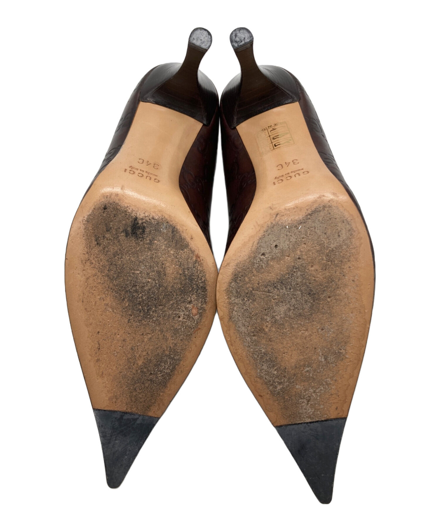 中古・古着通販】GUCCI (グッチ) ヒールパンプス ブラウン サイズ:SIZE