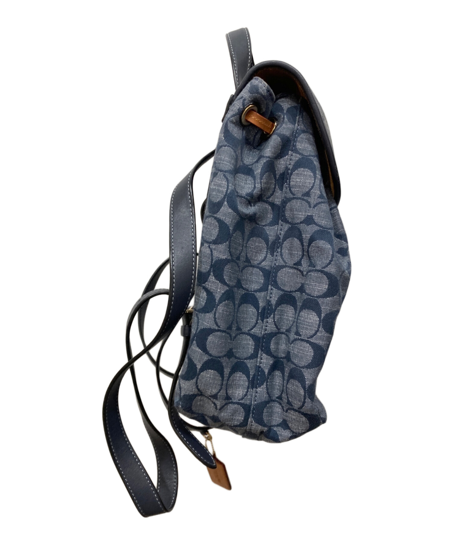 中古・古着通販】COACH (コーチ) シグネチャー リュック インディゴ