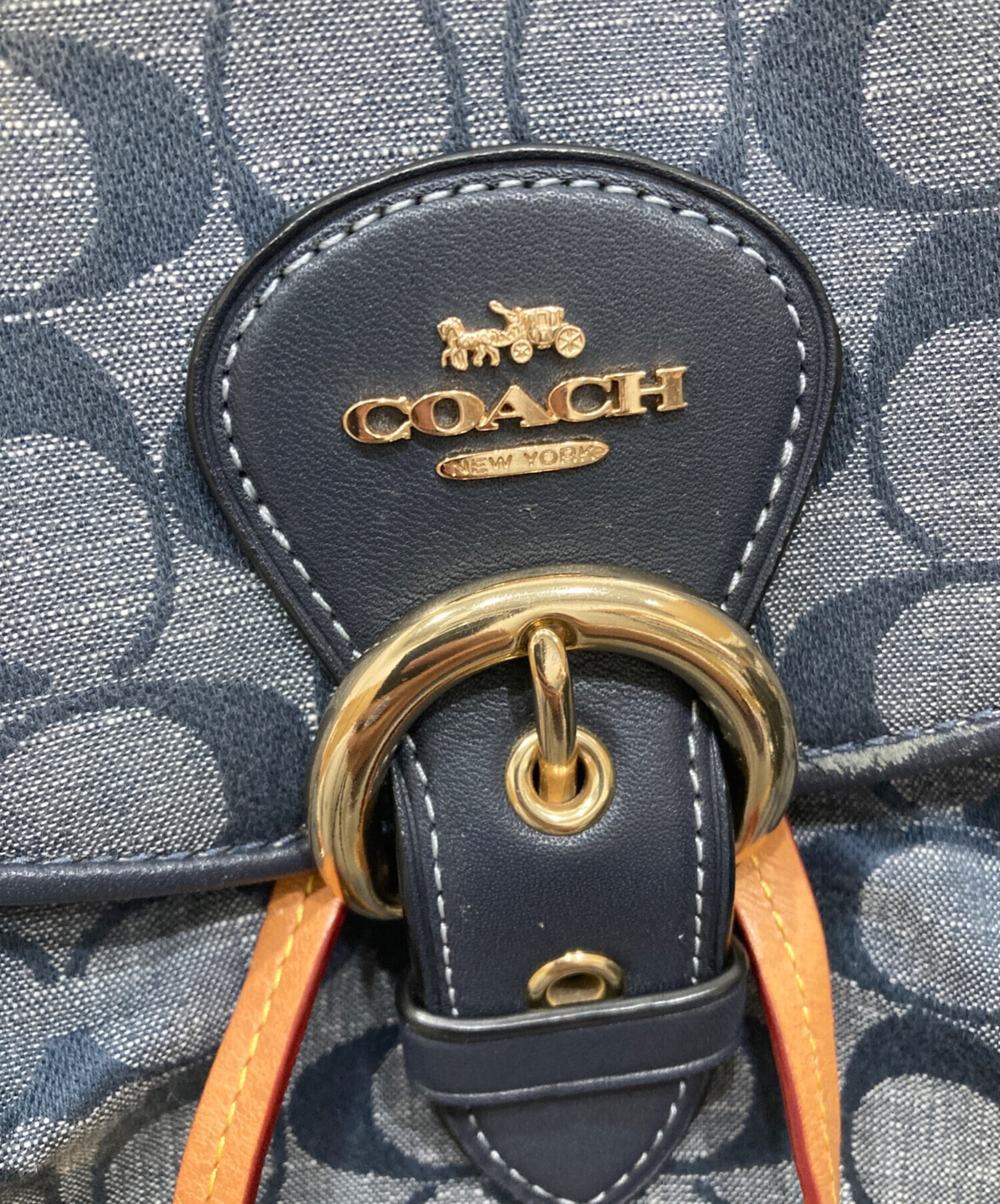 中古・古着通販】COACH (コーチ) シグネチャー リュック インディゴ