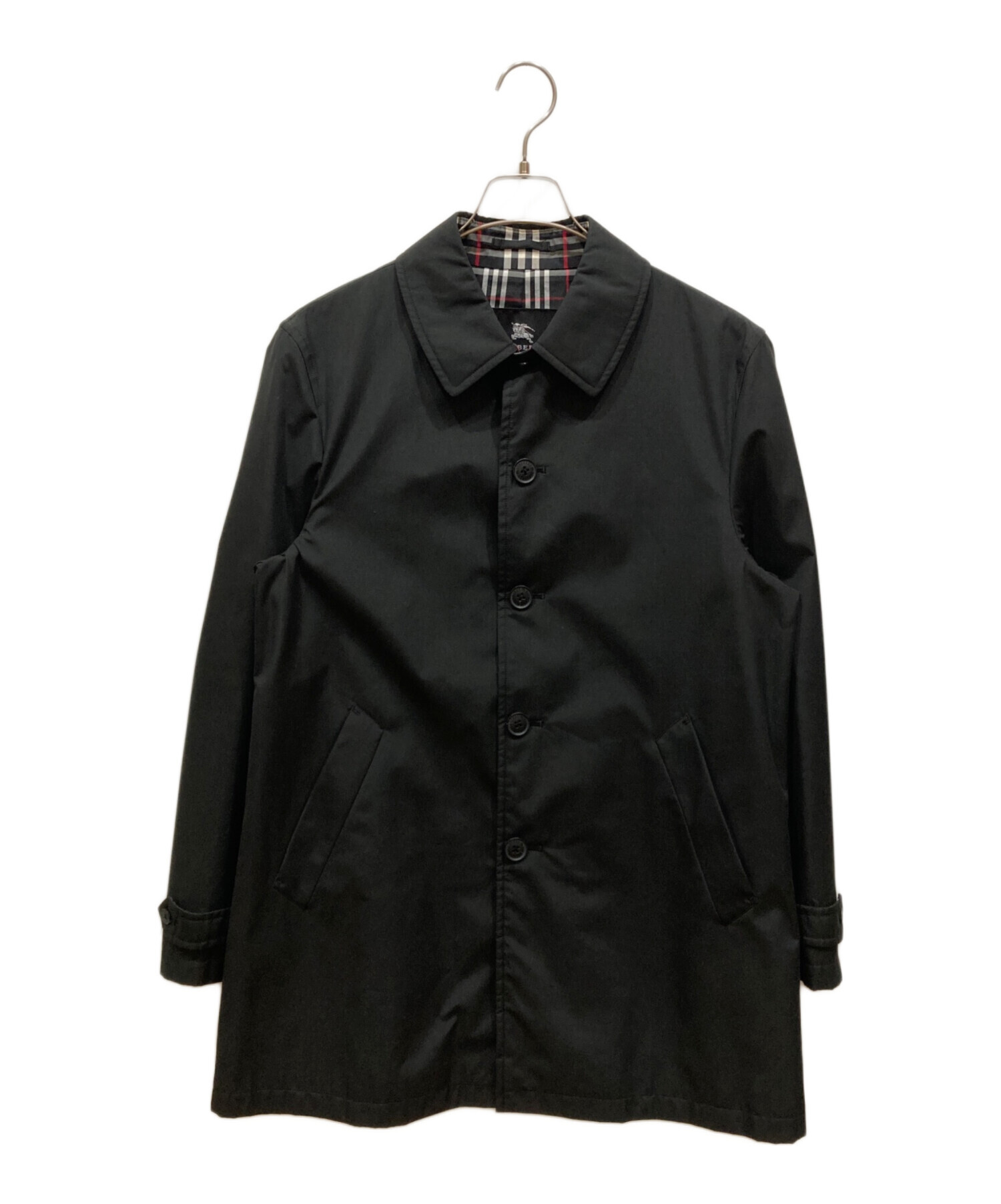 美品 バーバリーブラックレーベル ステンカラーコート ブラック M 丈108 中古・古着通販】BURBERRY BLACK LABEL (バーバリーブラックレーベル