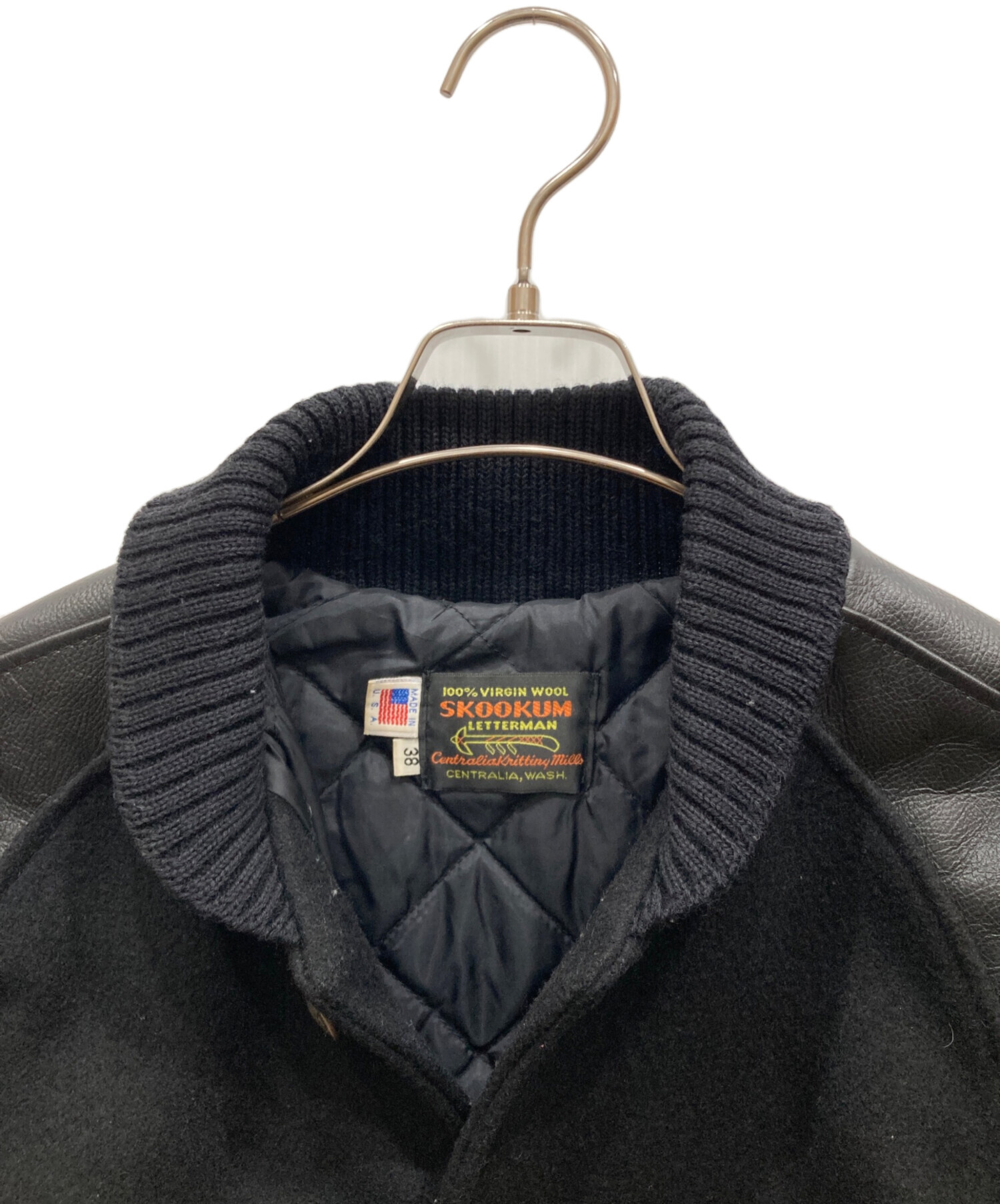 中古・古着通販】SKOOKUM (スクーカム) 切替レザースタジャン ブラック