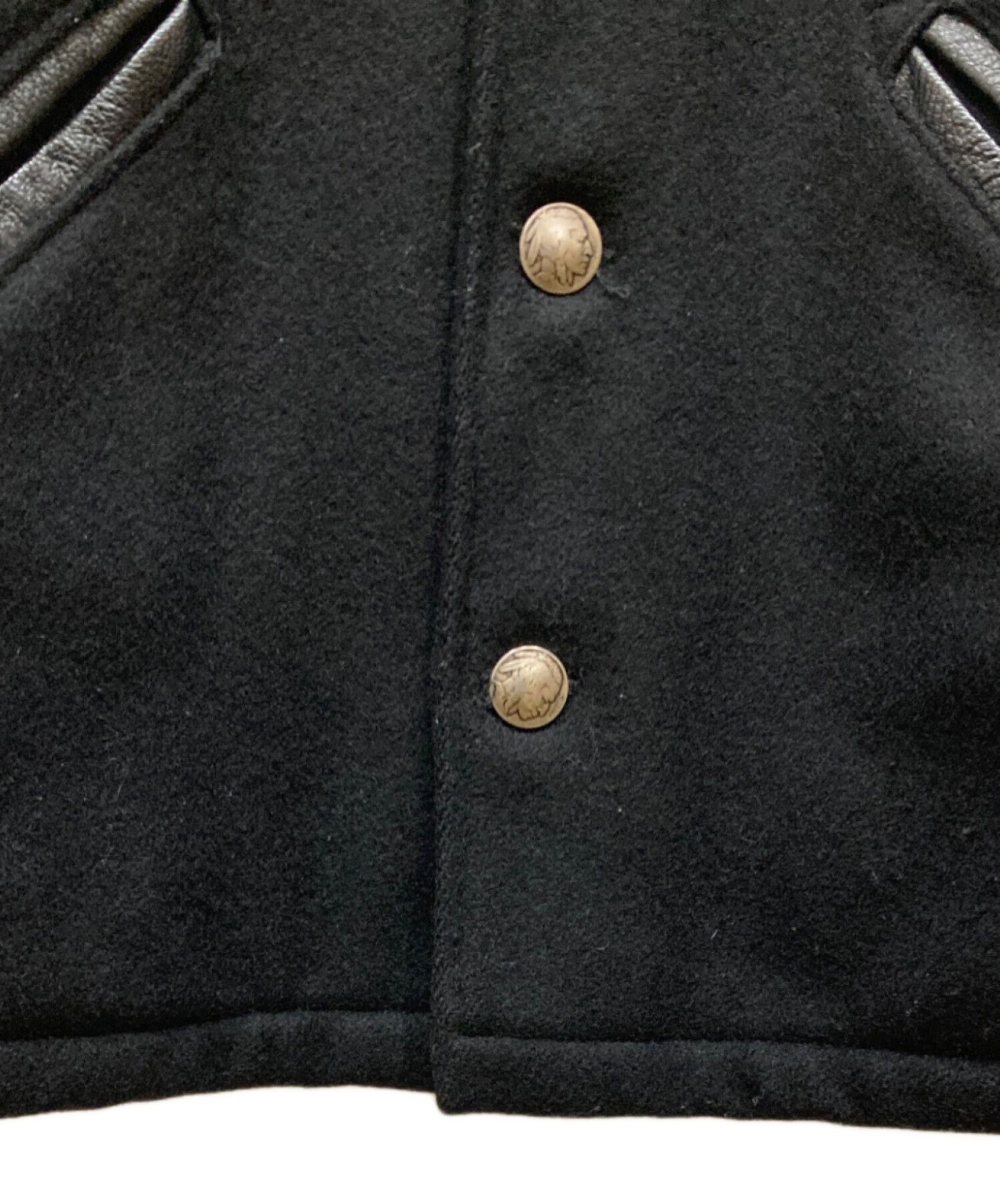 中古・古着通販】SKOOKUM (スクーカム) 切替レザースタジャン ブラック