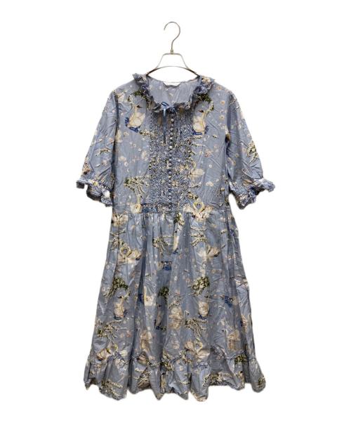 美品✨ ピンクハウス　ワンピース　ブルー グレー　お花 ブーケ柄 ティアード 3080001683645516_01_9740w.jpeg