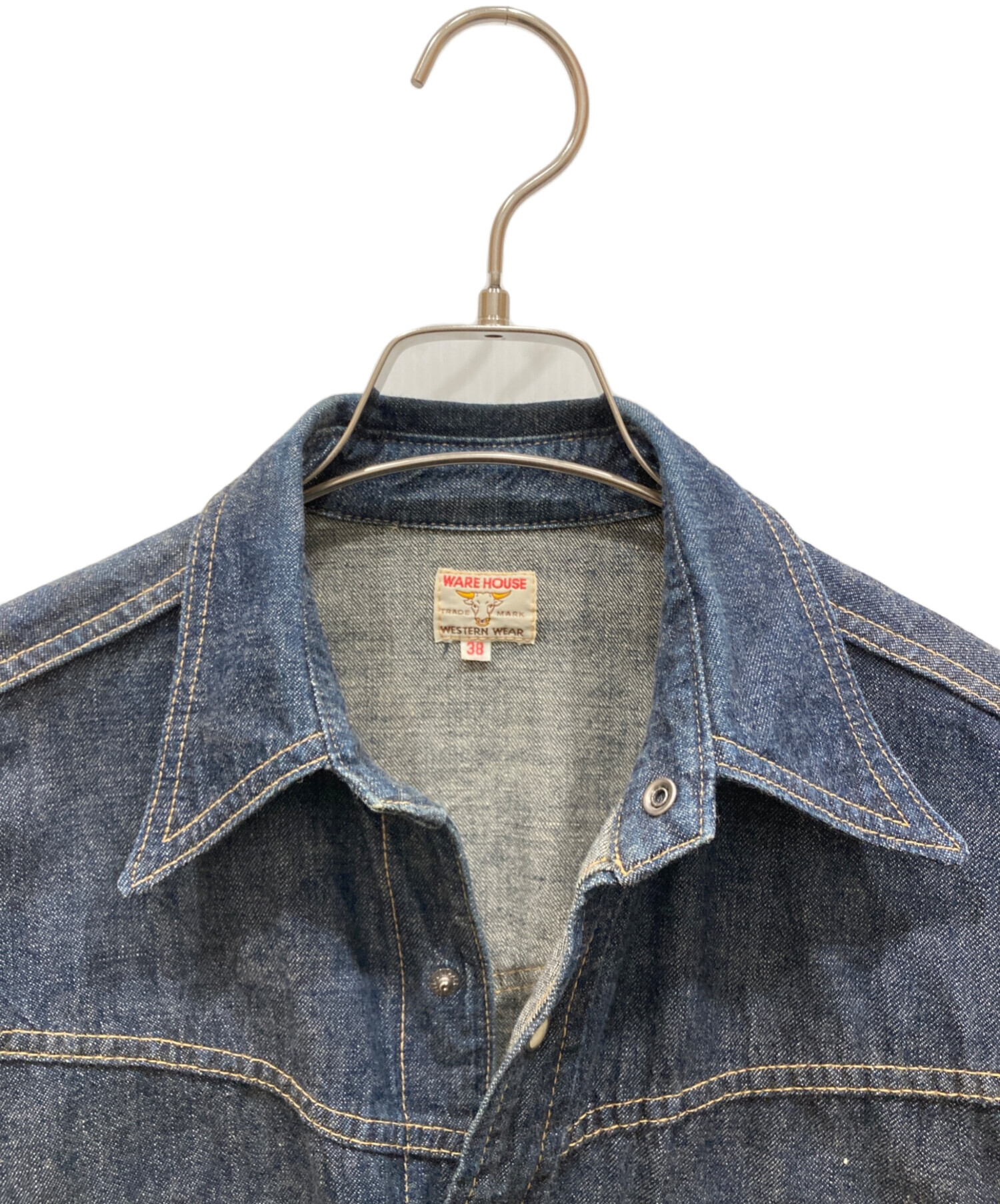 中古・古着通販】WAREHOUSE (ウエアハウス) デニムウエスタンシャツ 中古・古着通販】WAREHOUSE (ウエアハウス) デニムウエスタンシャツ