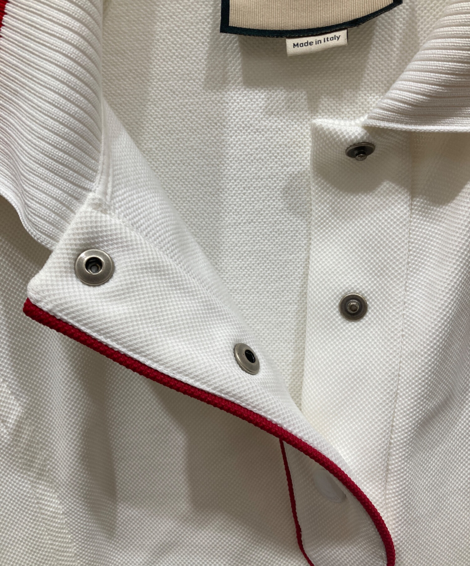 【未使用タグ付】GUCCI グッチ ドレスシャツ 38 ホワイト イタリア製 中古・古着通販】GUCCI (グッチ) ウェブストライプポロドレス