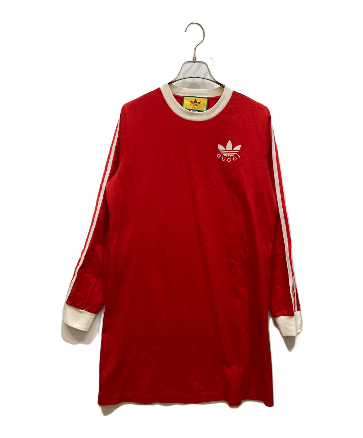 GUCCI adidas コラボ　赤　長袖ワンピース 中古・古着通販】adidas (アディダス) GUCCI (グッチ) 長袖ワンピース