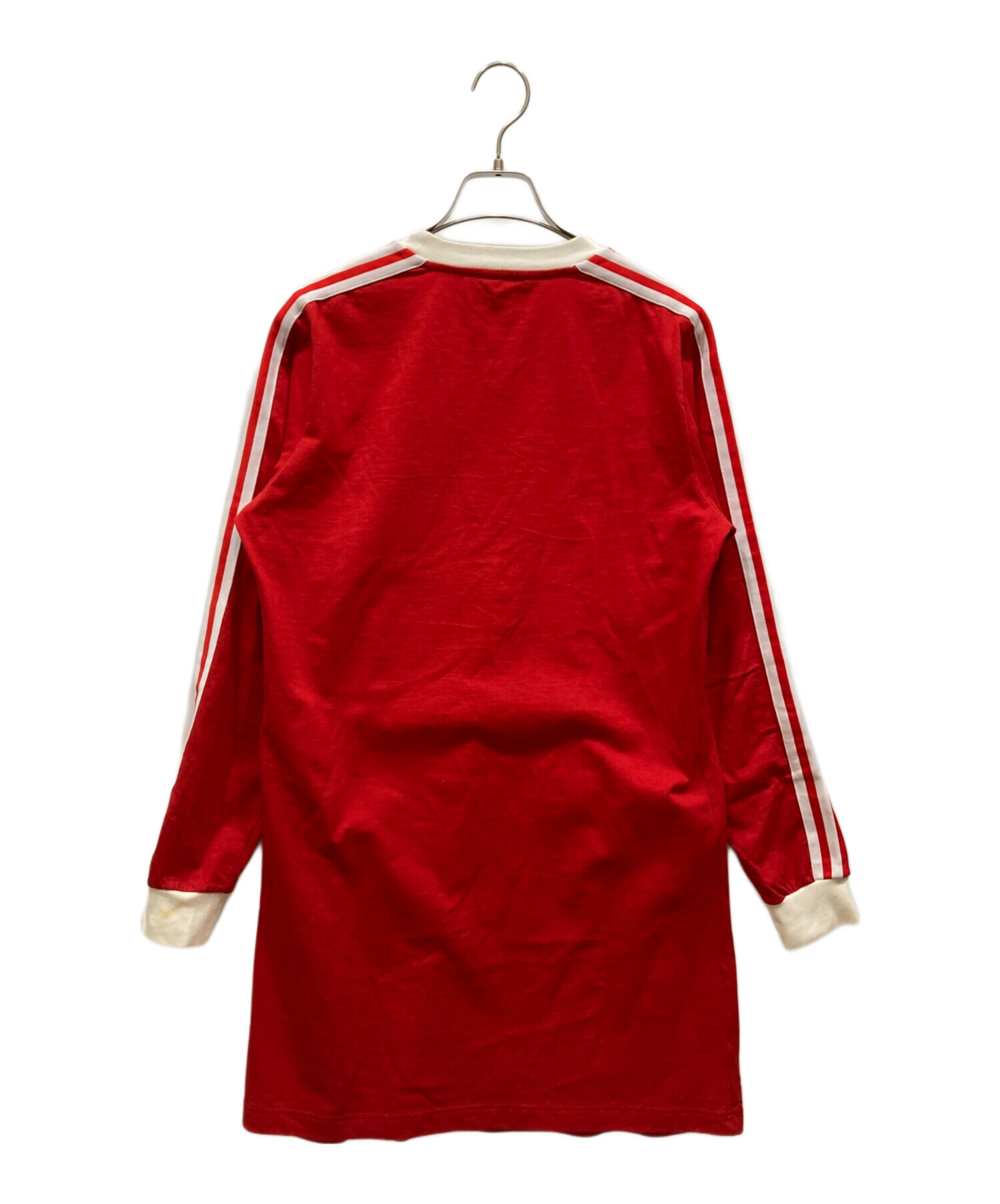 GUCCI Adidas コラボ 長袖Tシャツ レッド 膝上ワンピース 中古・古着通販】adidas (アディダス) GUCCI (グッチ) 長袖ワンピース