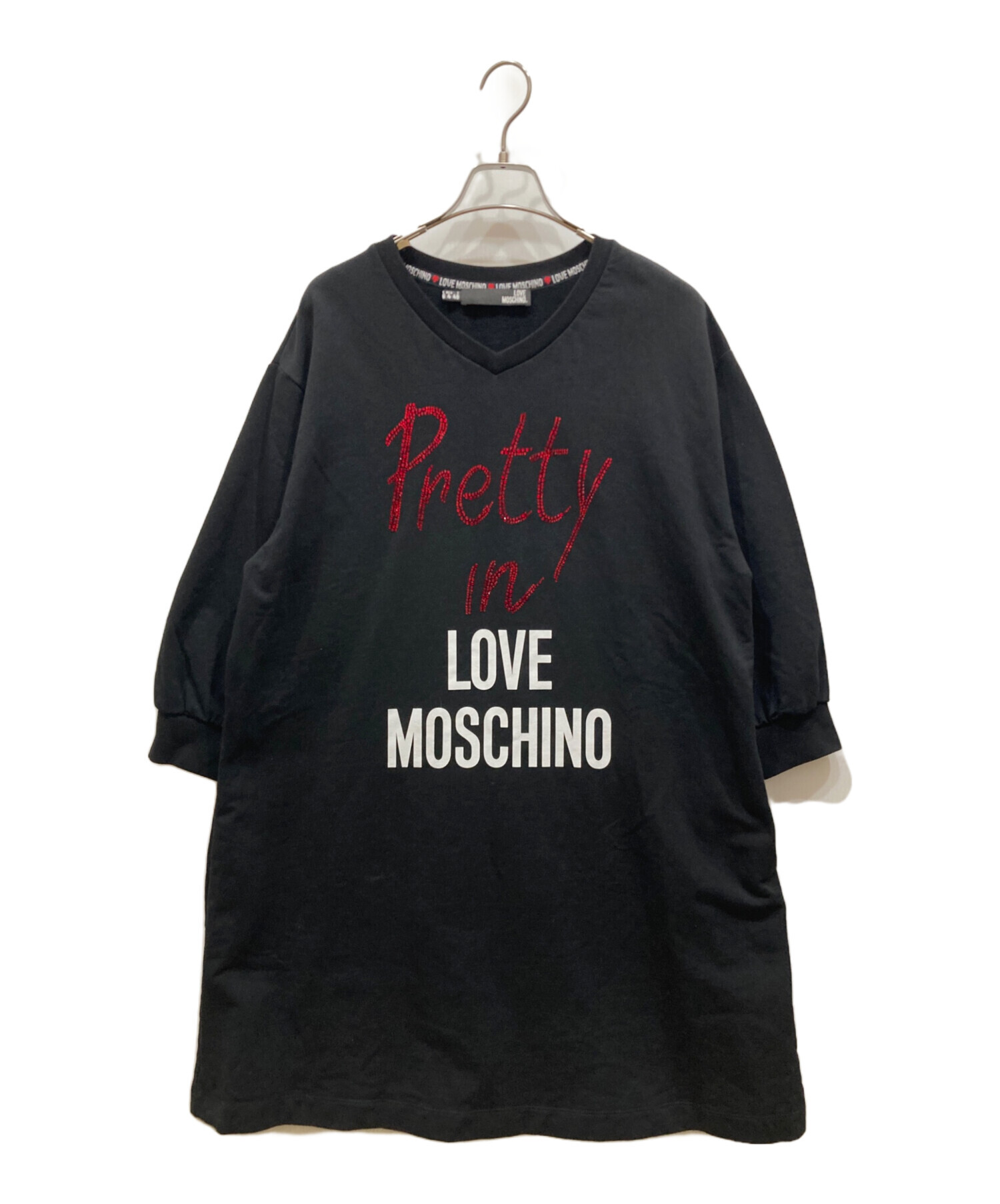 MOSCHINO モスキーノ Tシャツ・カットソー M 黒 【古着】【中古】【送料無料】 MOSCHINO - MOSCHINO モスキーノ Tシャツ・カットソー M 黒 【古着