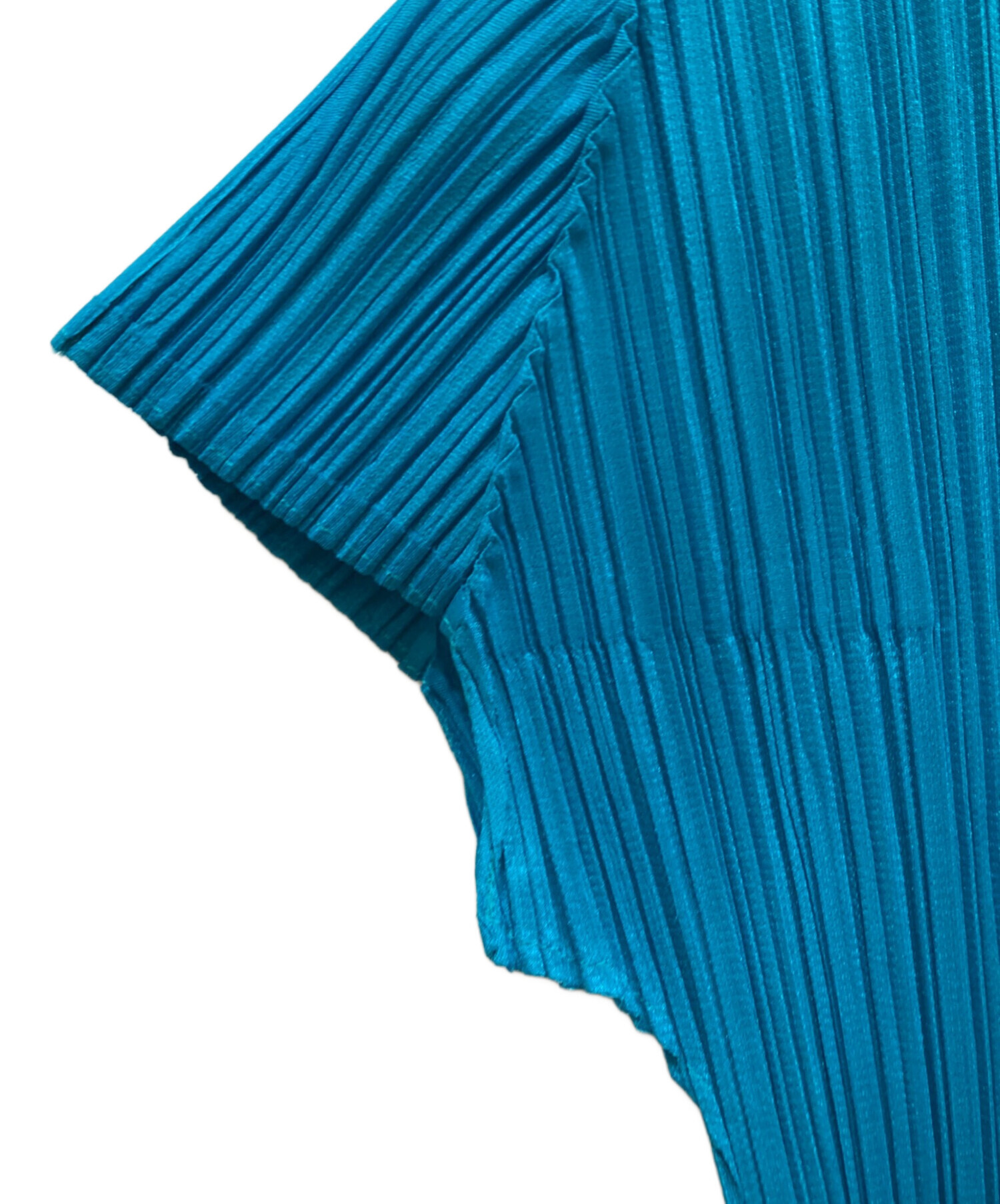 23年✨極美品✨プリーツプリーズ　トップス　フレンチスリーブ　サイズ3 ブルー 中古・古着通販】PLEATS PLEASE (プリーツプリーズ) フレンチスリーブ
