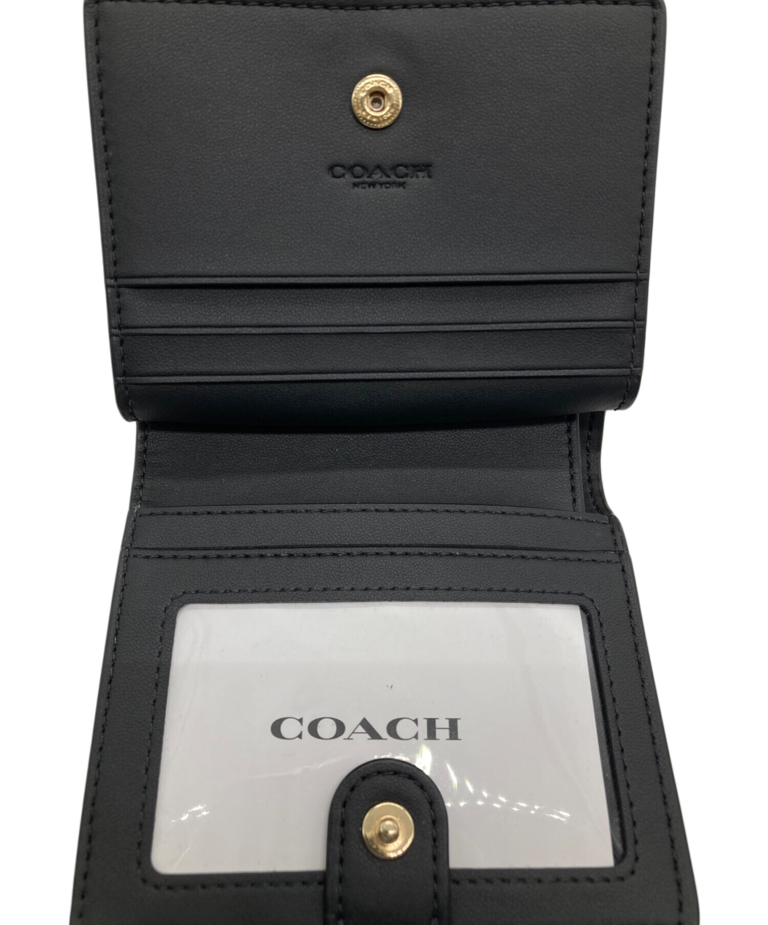 中古・古着通販】COACH (コーチ) 2つ折り財布 ブラック 未使用品 