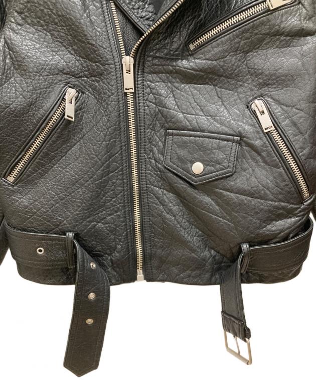 中古・古着通販】ZARA (ザラ) レザーライダースジャケット ブラック
