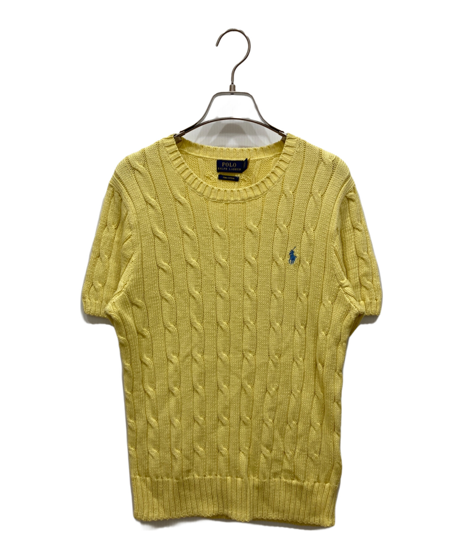 【美品】POLO by RALPH LAUREN 黄色　コットンケーブルニット 中古・古着通販】POLO RALPH LAUREN (ポロ・ラルフローレン) ケーブル