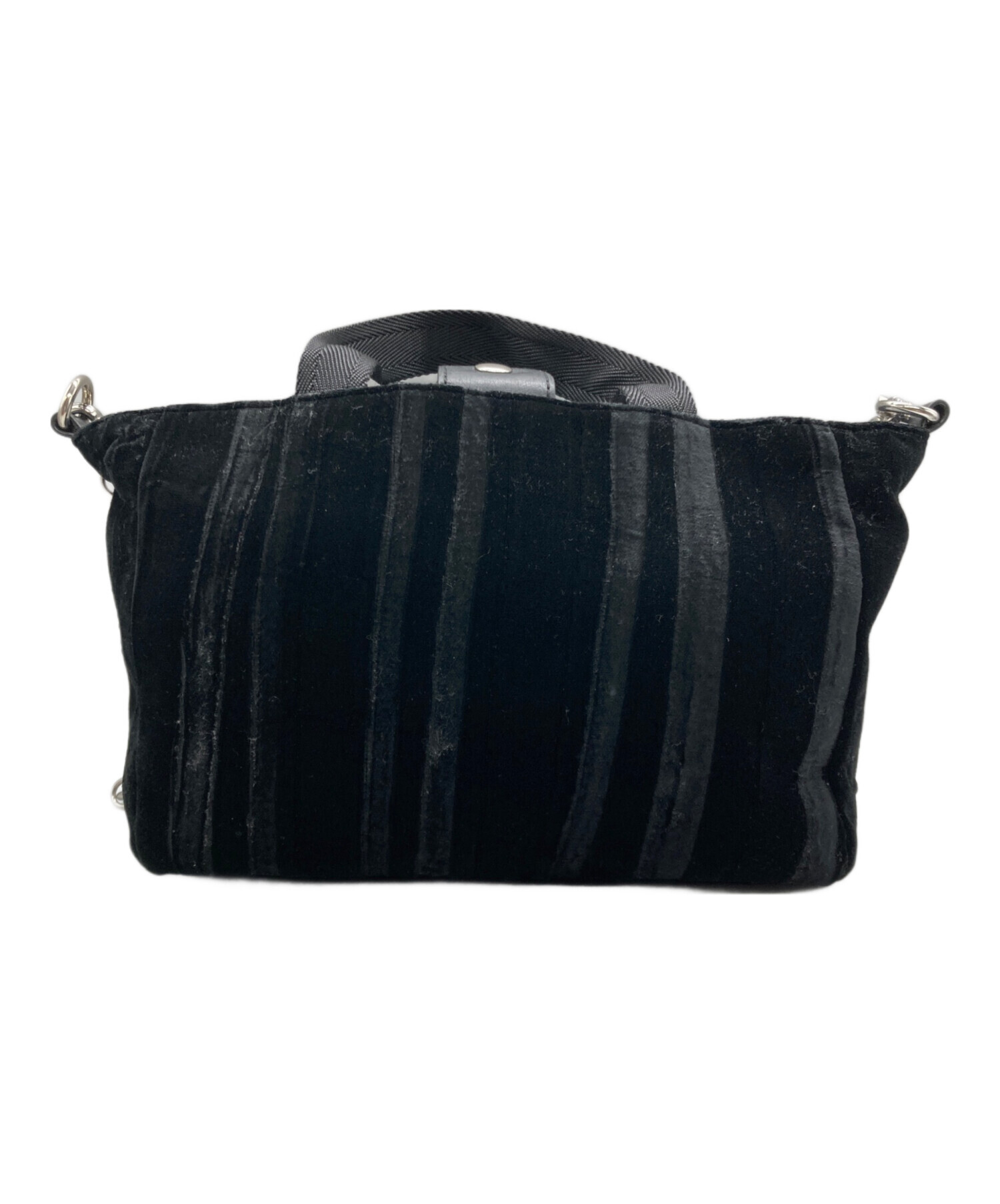 DIESEL(ディーゼル) ショルダーバッグ - 黒 チェーン キャンバス 中古・古着通販】DIESEL (ディーゼル) チェーンショルダーバッグ