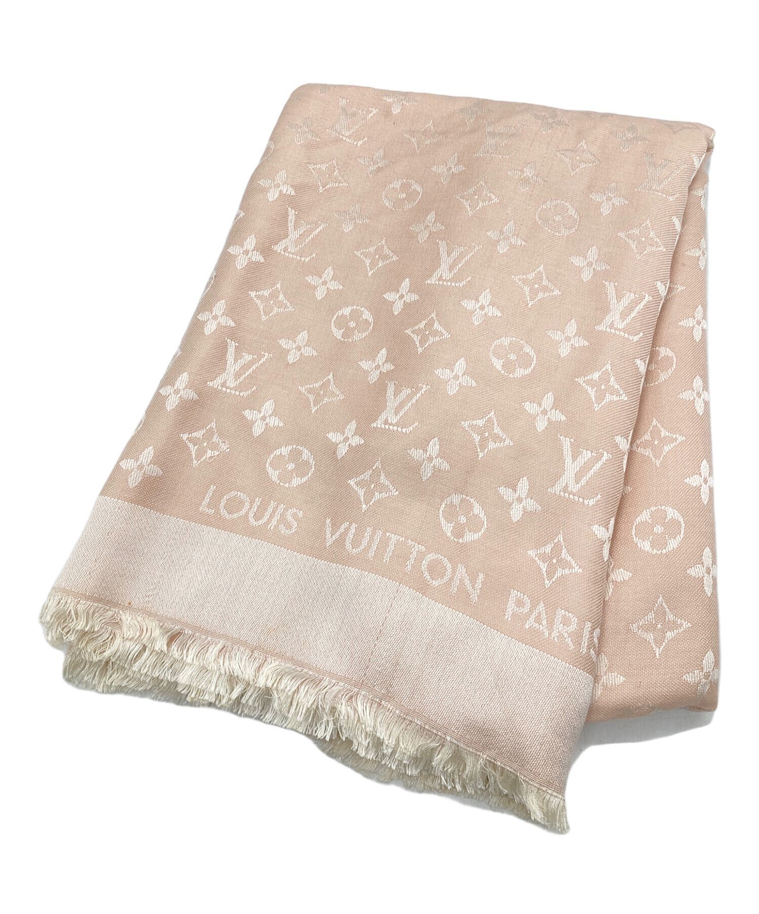 ルイヴィトン　ピンクベージュ系シルク混合ストール　未使用 中古・古着通販】LOUIS VUITTON (ルイ ヴィトン) シルク混大判ストール