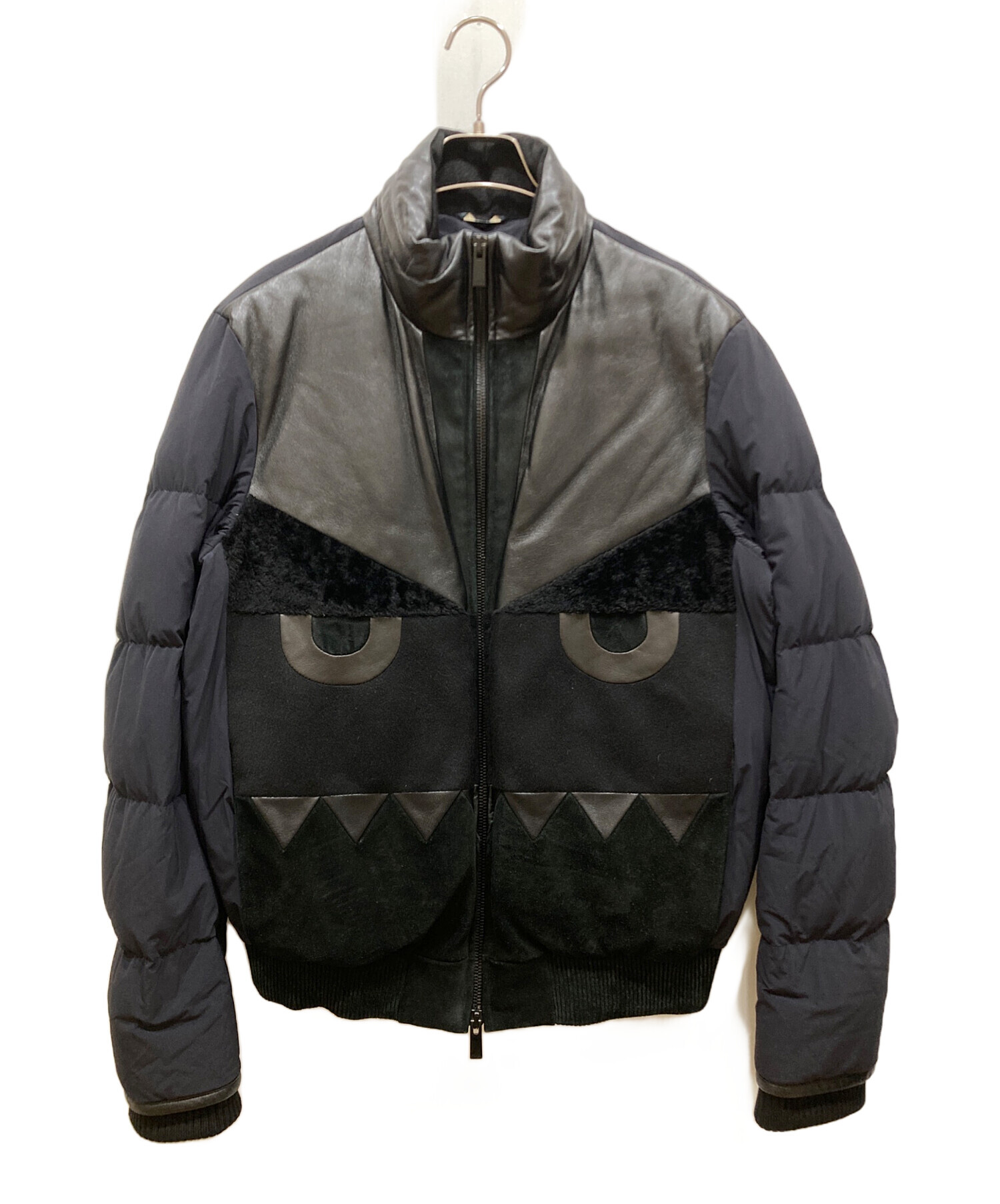 【FENDI】ビンテージ レザー ダウンジャケット 中古・古着通販】FENDI (フェンディ) モンスターアイレザー切替ダウン