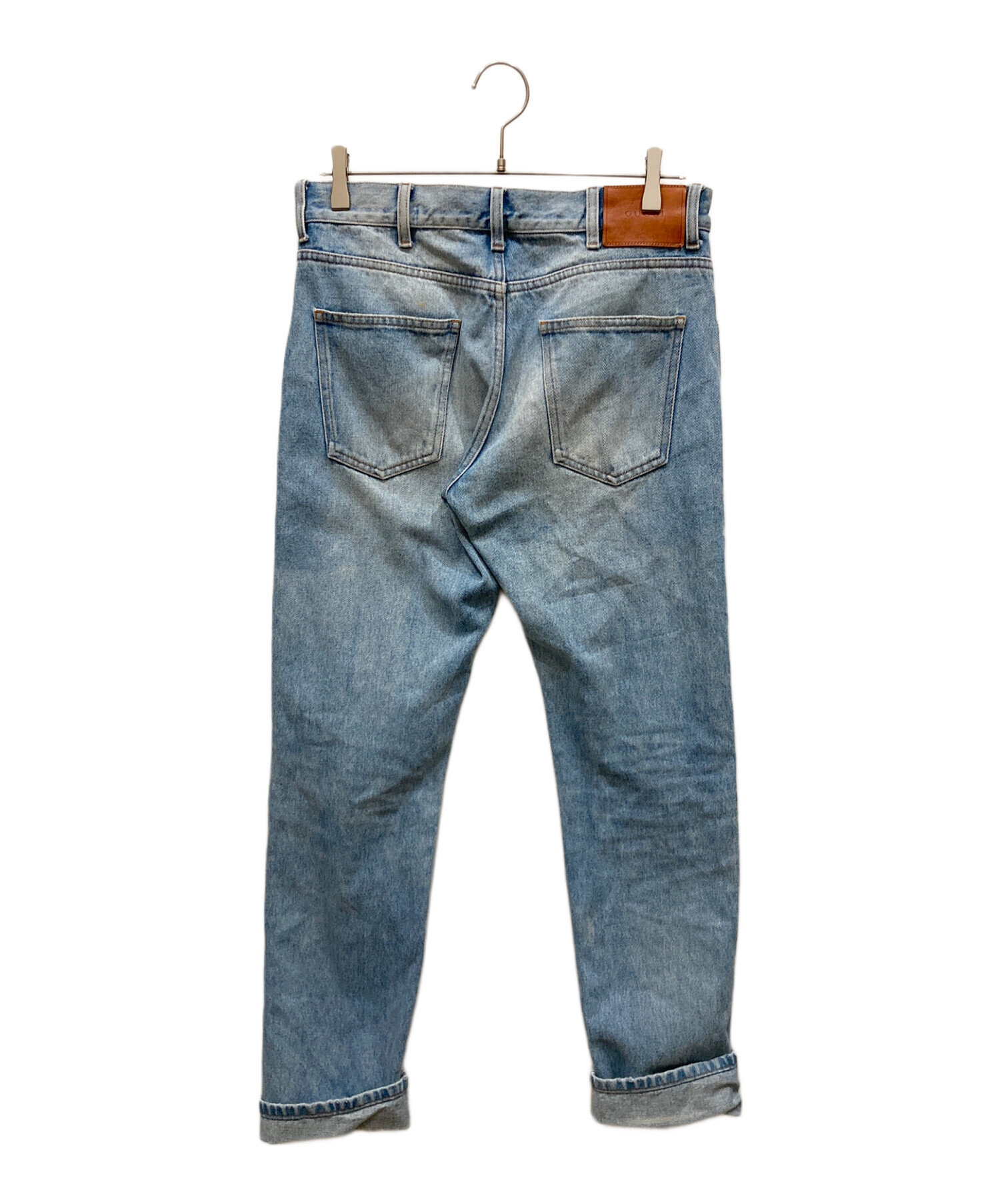 新品タグ付！グッチGUCCI★スクエアラインストーンデニムパンツ26 中古・古着通販】GUCCI (グッチ) シェリーラインデニムパンツ スカイ