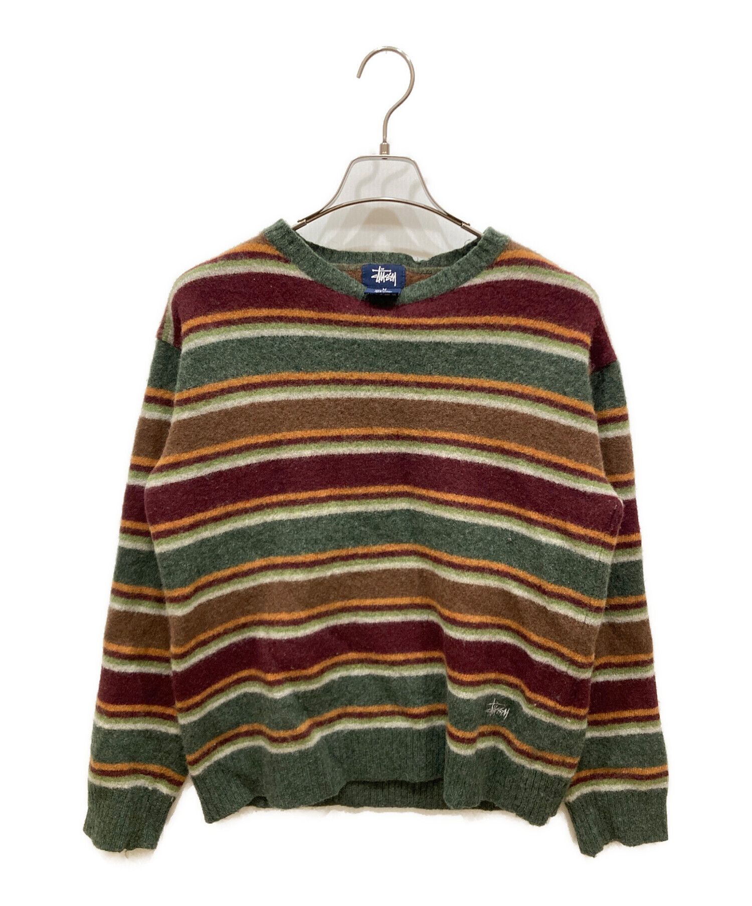 中古・古着通販】stussy (ステューシー) ボーダーニット ブラウン