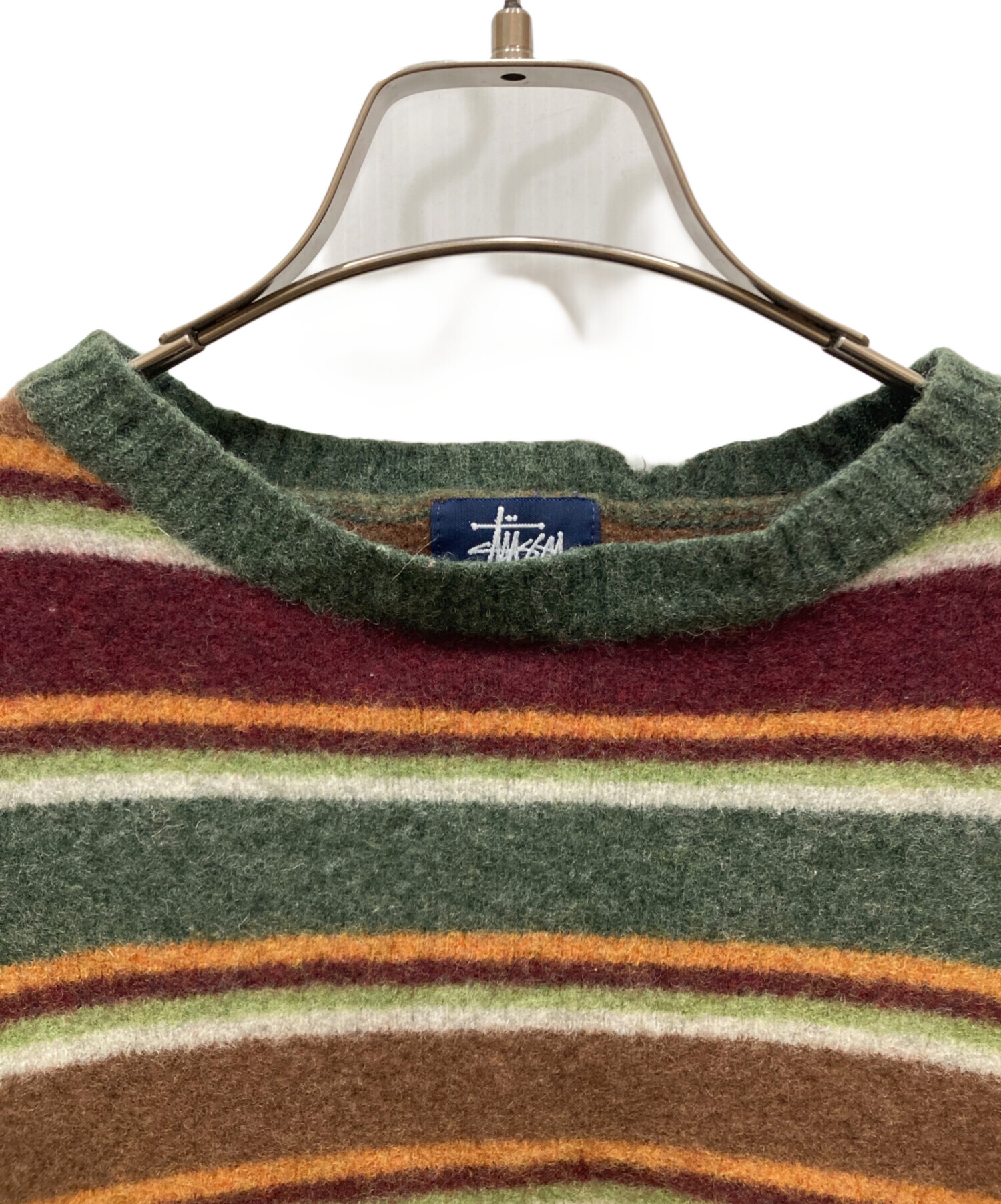 中古・古着通販】stussy (ステューシー) ボーダーニット ブラウン