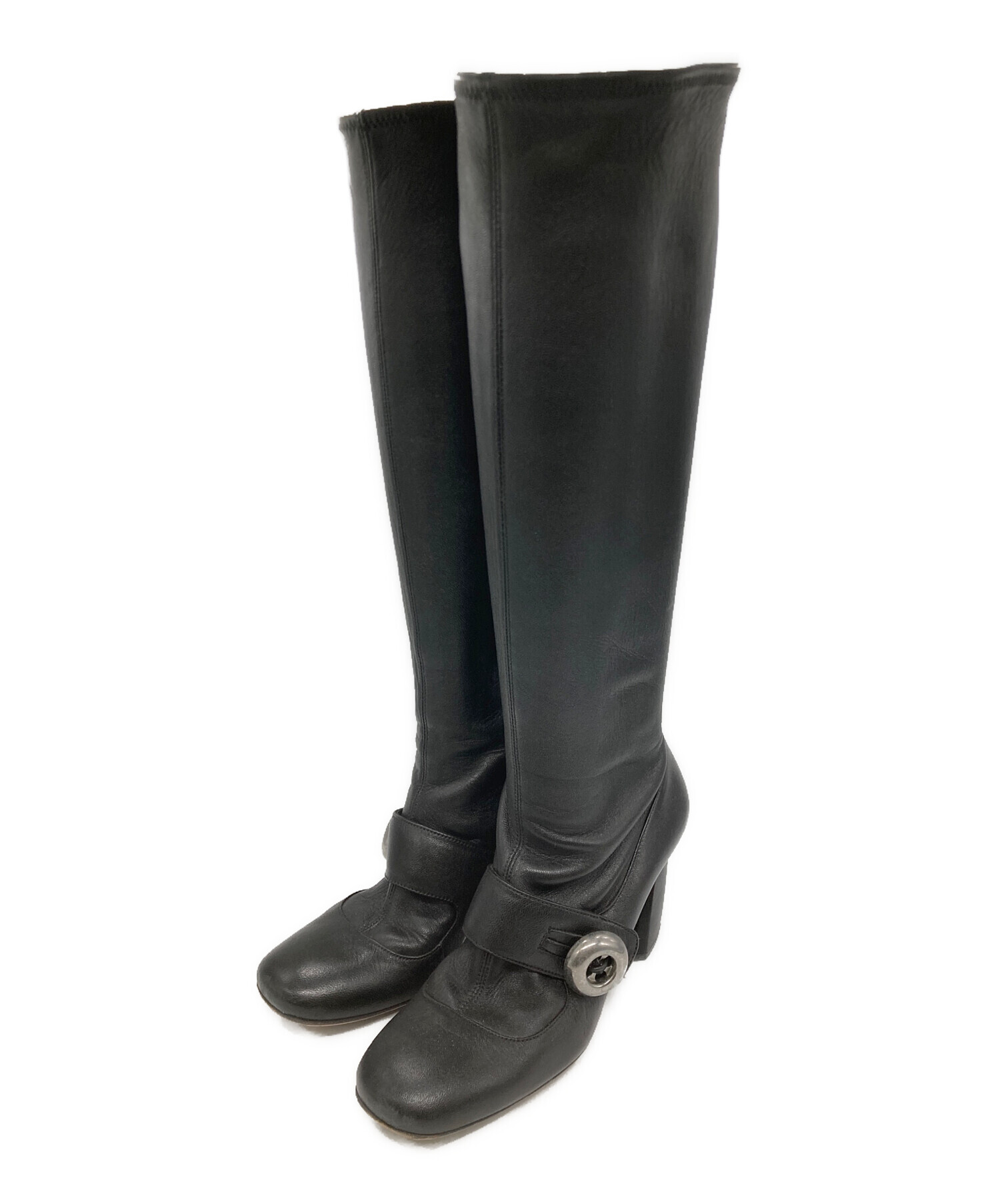 中古・古着通販】PRADA (プラダ) ロングブーツ ブラック サイズ:SIZE 