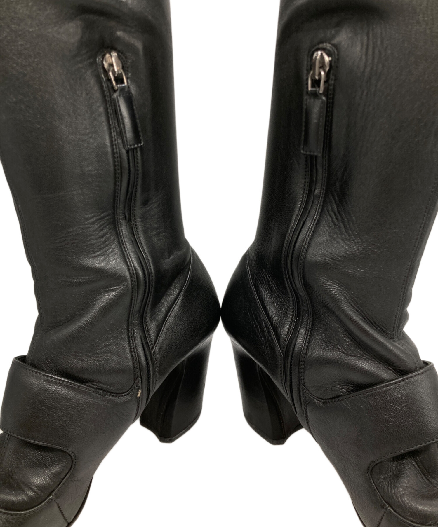 【新品未使用】PRADA プラダ ロング ブーツ 黒36 中古・古着通販】PRADA (プラダ) ロングブーツ ブラック サイズ:SIZE