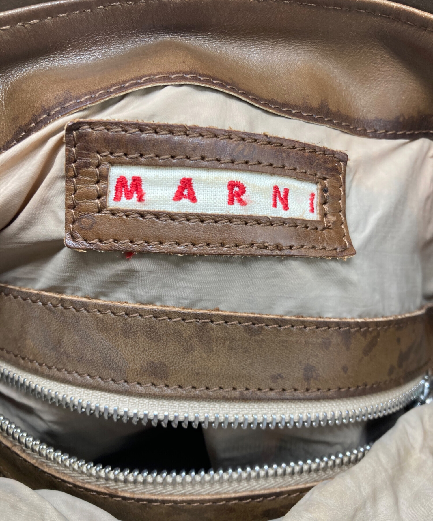 MARNI マルニ ショルダーバッグ  茶 【古着】【中古】【送料無料】 中古・古着通販】MARNI (マルニ) チェーンショルダーバッグ ブラウン