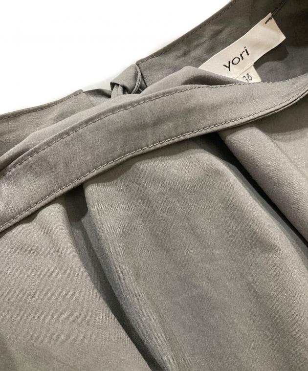 中古・古着通販】yori (ヨリ) コットンバックリボンブラウス グレー