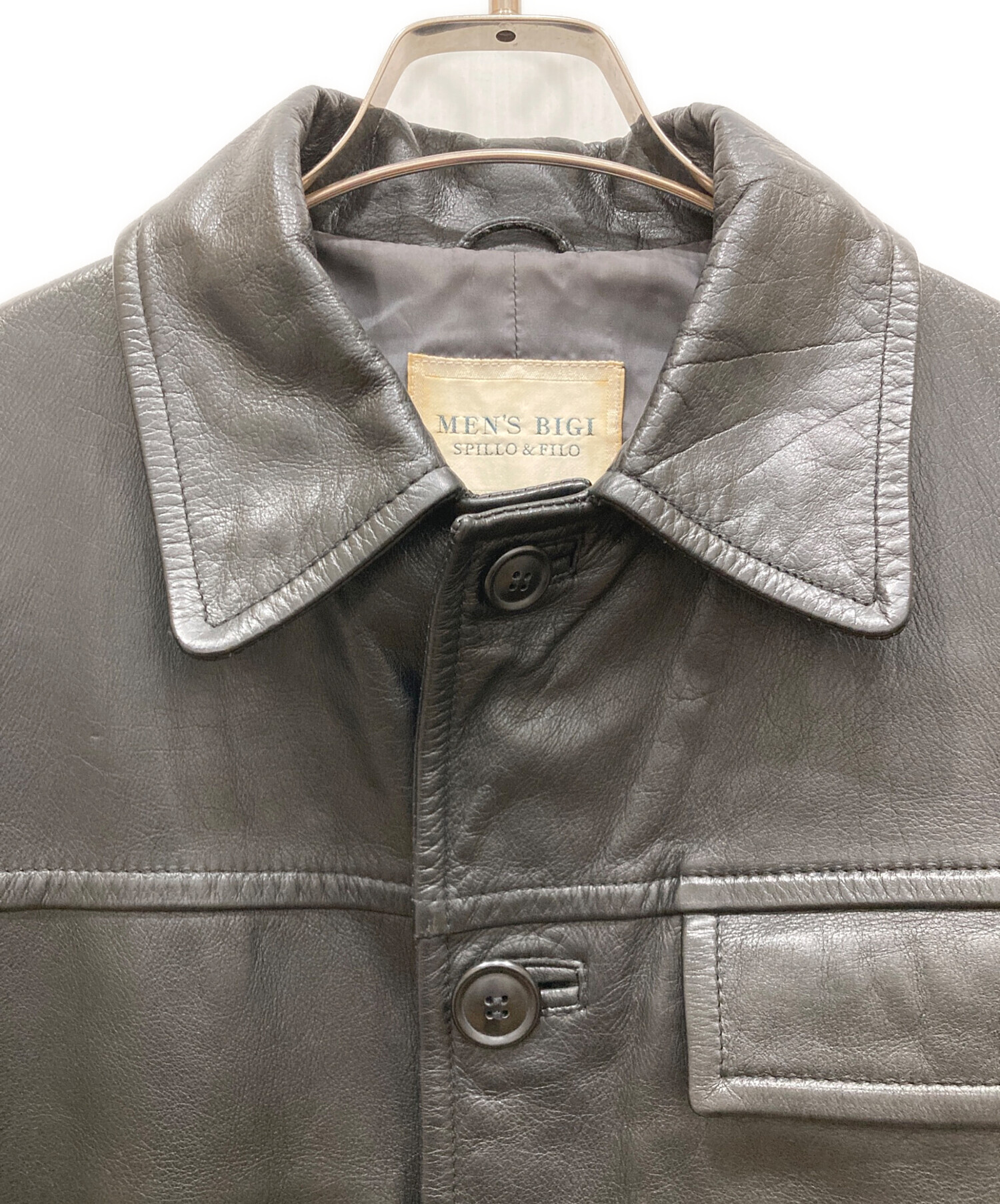 にしゆ【メンズビギ】コート（サイズL） 中古・古着通販】MEN'S BIGI (メンズビギ) カーコート ブラック サイズ