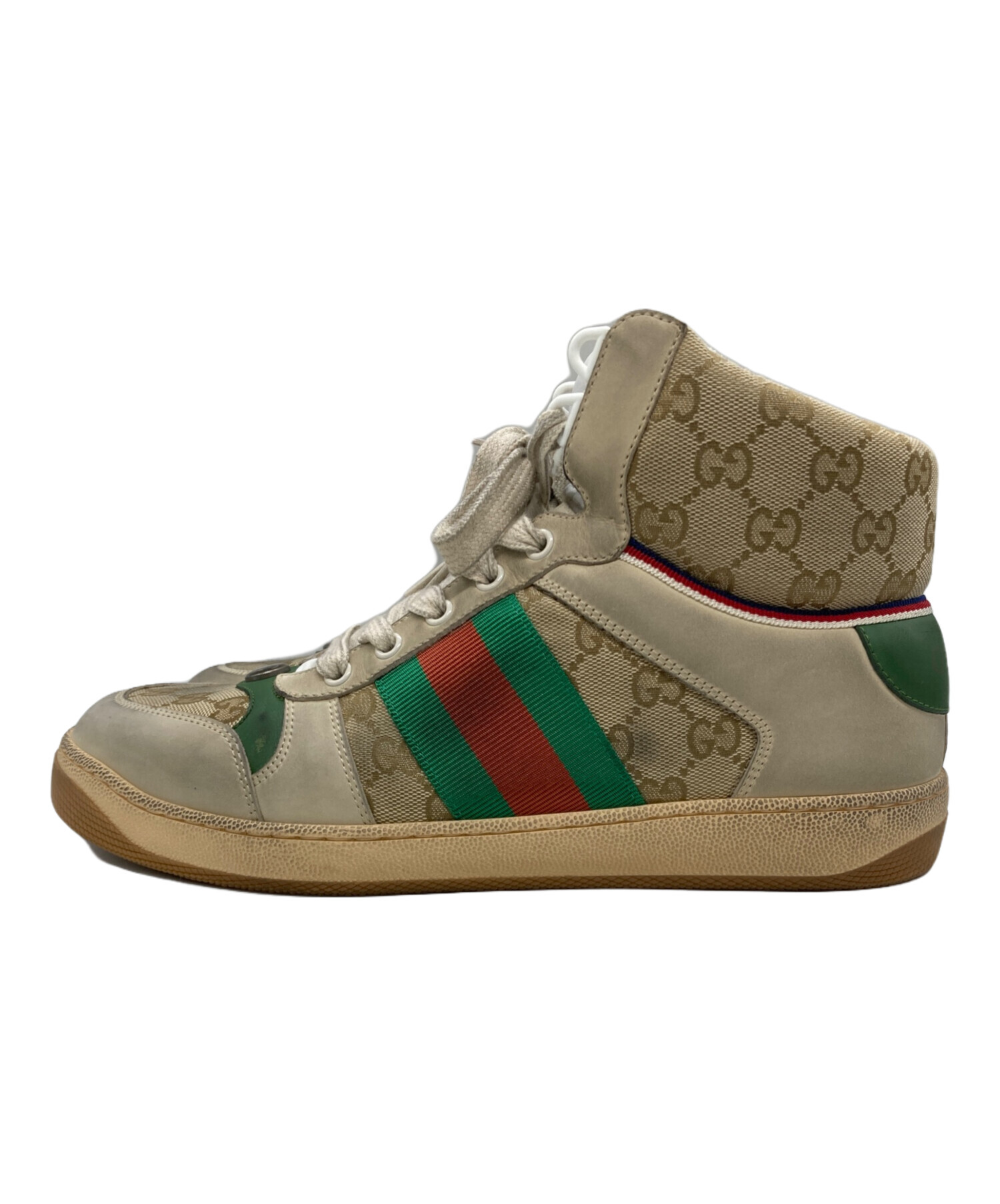 中古・古着通販】GUCCI (グッチ) ダメージ加工ハイカットスニーカー