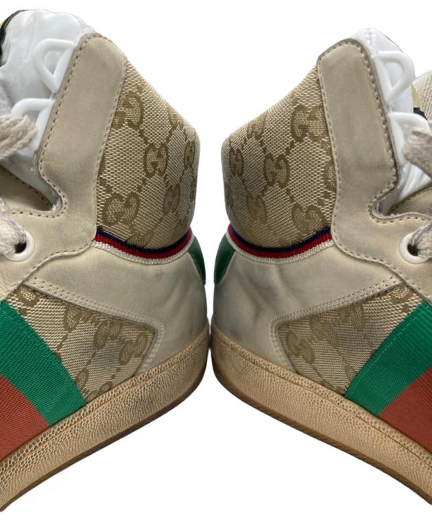 中古・古着通販】GUCCI (グッチ) ダメージ加工ハイカットスニーカー