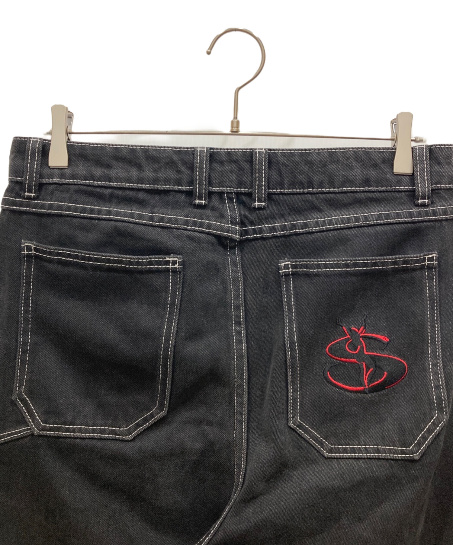 中古・古着通販】YARDSALE (ヤードセール) デニムパンツ ブラック 