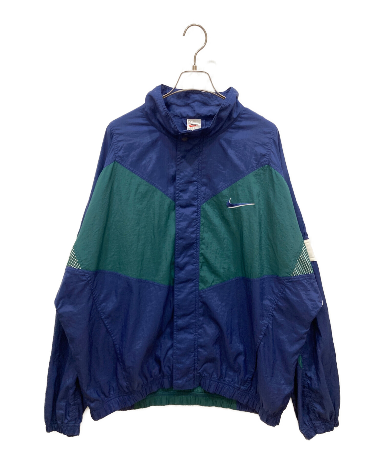 中古・古着通販】NIKE (ナイキ) ナイロンジャケット ネイビー×グリーン