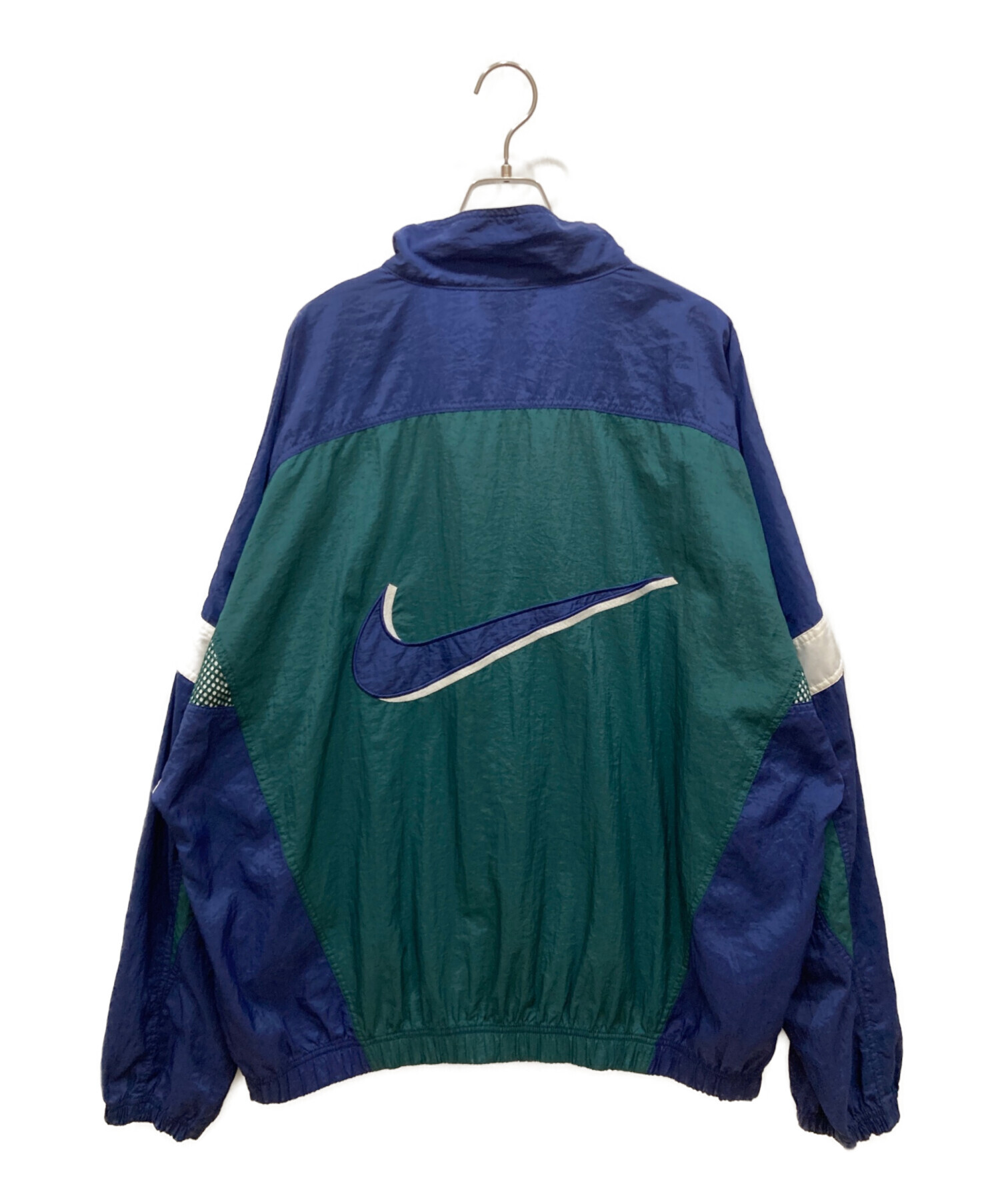 中古・古着通販】NIKE (ナイキ) ナイロンジャケット ネイビー×グリーン