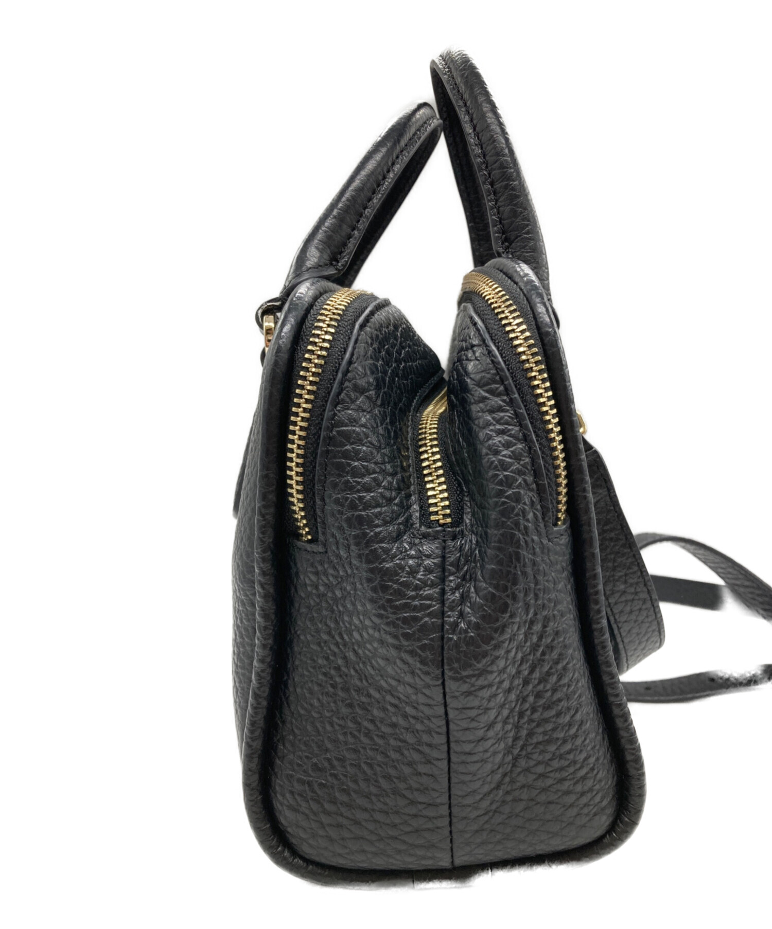 中古・古着通販】FURLA (フルラ) シリレザーハンドバッグ ブラック 