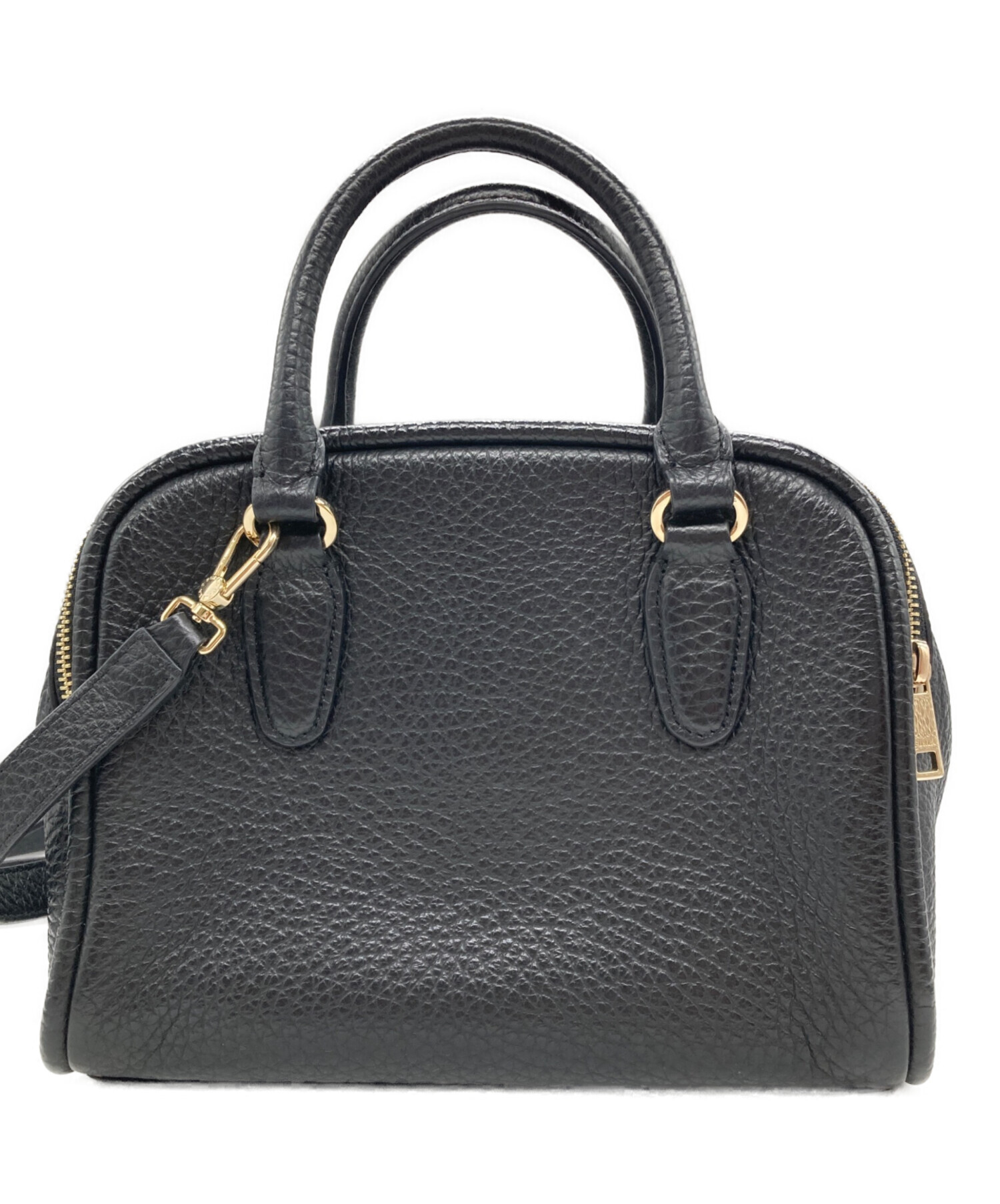 中古・古着通販】FURLA (フルラ) シリレザーハンドバッグ ブラック 