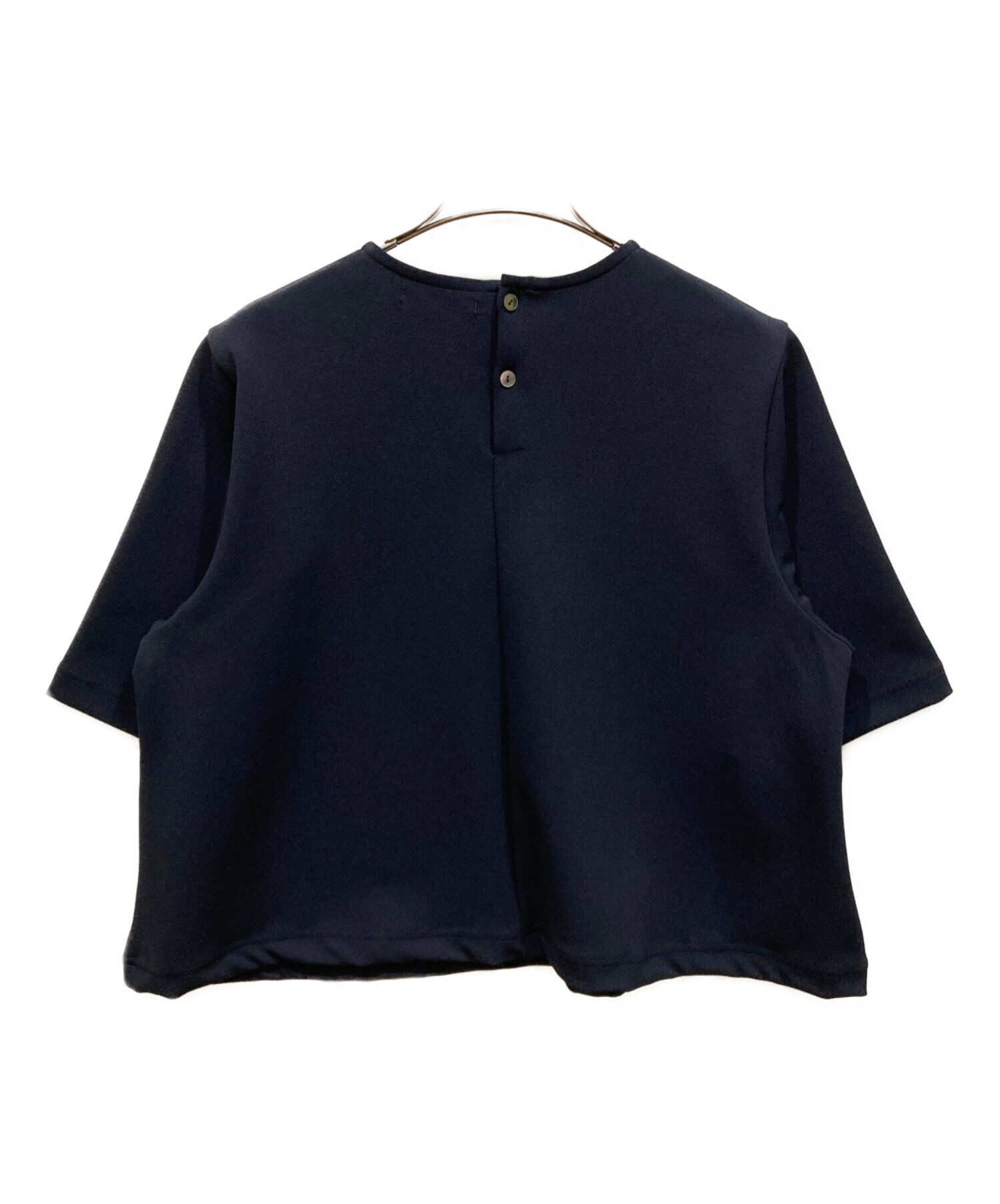 中古・古着通販】mizuiro-ind (ミズイロインド) 半袖ブラウス ネイビー