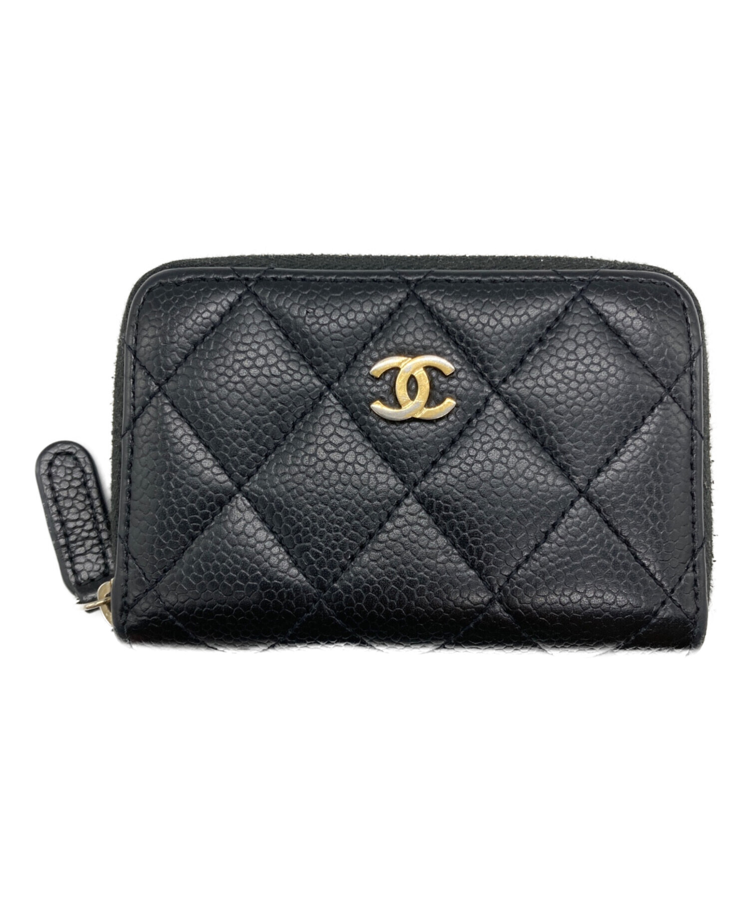 CHANEL 【超美品】クラシックパース ブラック ゴールド金具 中古・古着通販】CHANEL (シャネル) クラシックジップコインパース