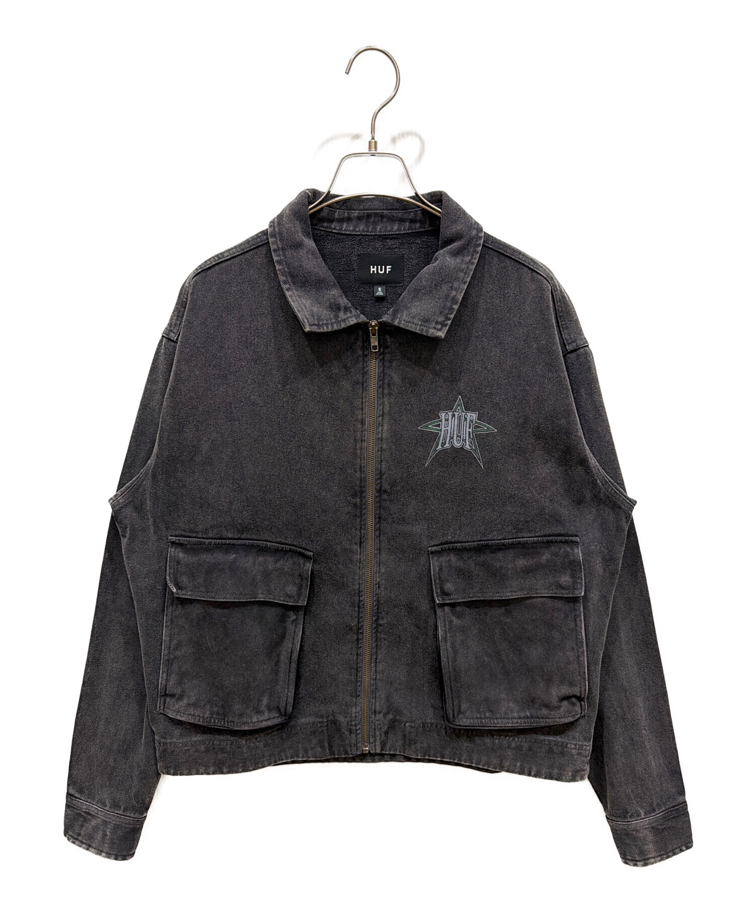 中古・古着通販】HUF (ハフ) ジップデニムジャケット グレー サイズ