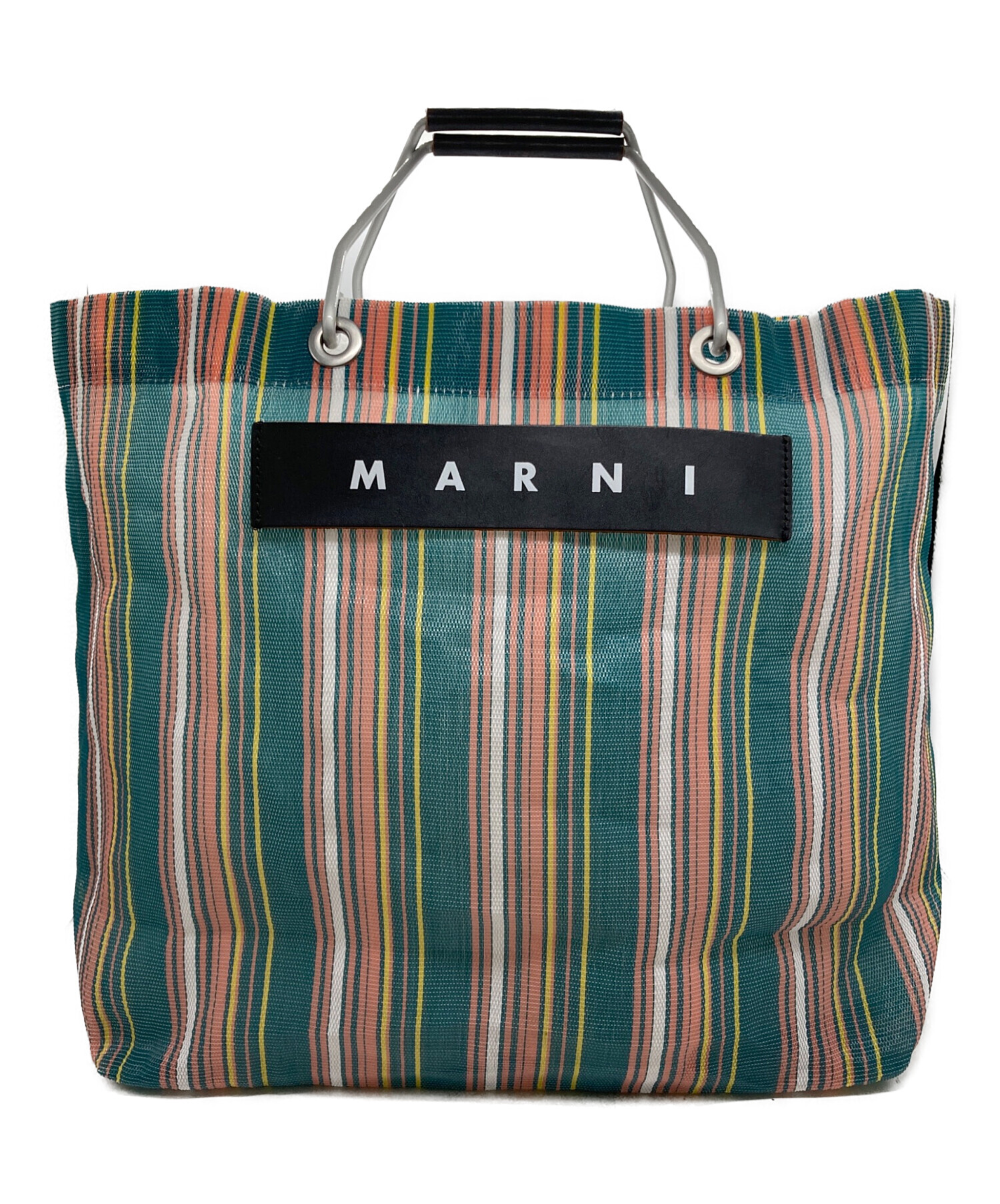 MARNI ストライプ ハンドバッグ 中古・古着通販】MARNI (マルニ) マーケットストライプハンドバッグ