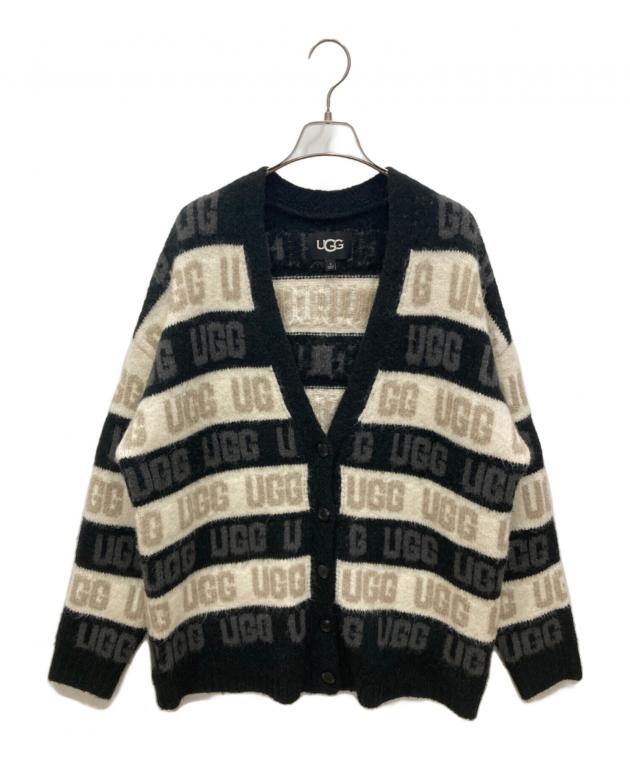中古・古着通販】UGG (アグ) Graphic Logo Cardigan ホワイト×ブラック